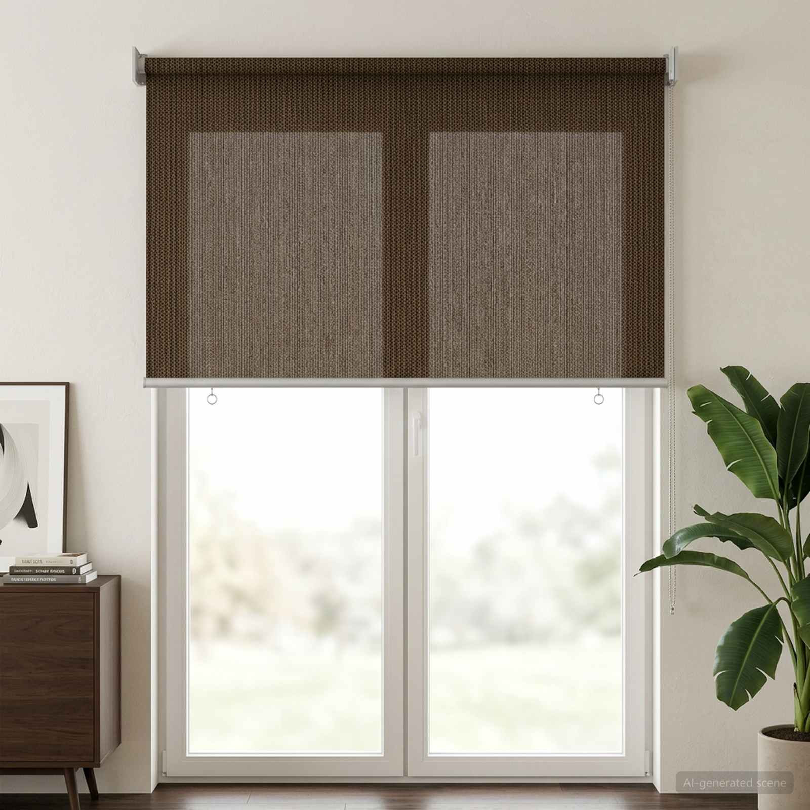 vidaXL Außenrollo 90% UV-Block Braun 80 x 230 cm HDPE