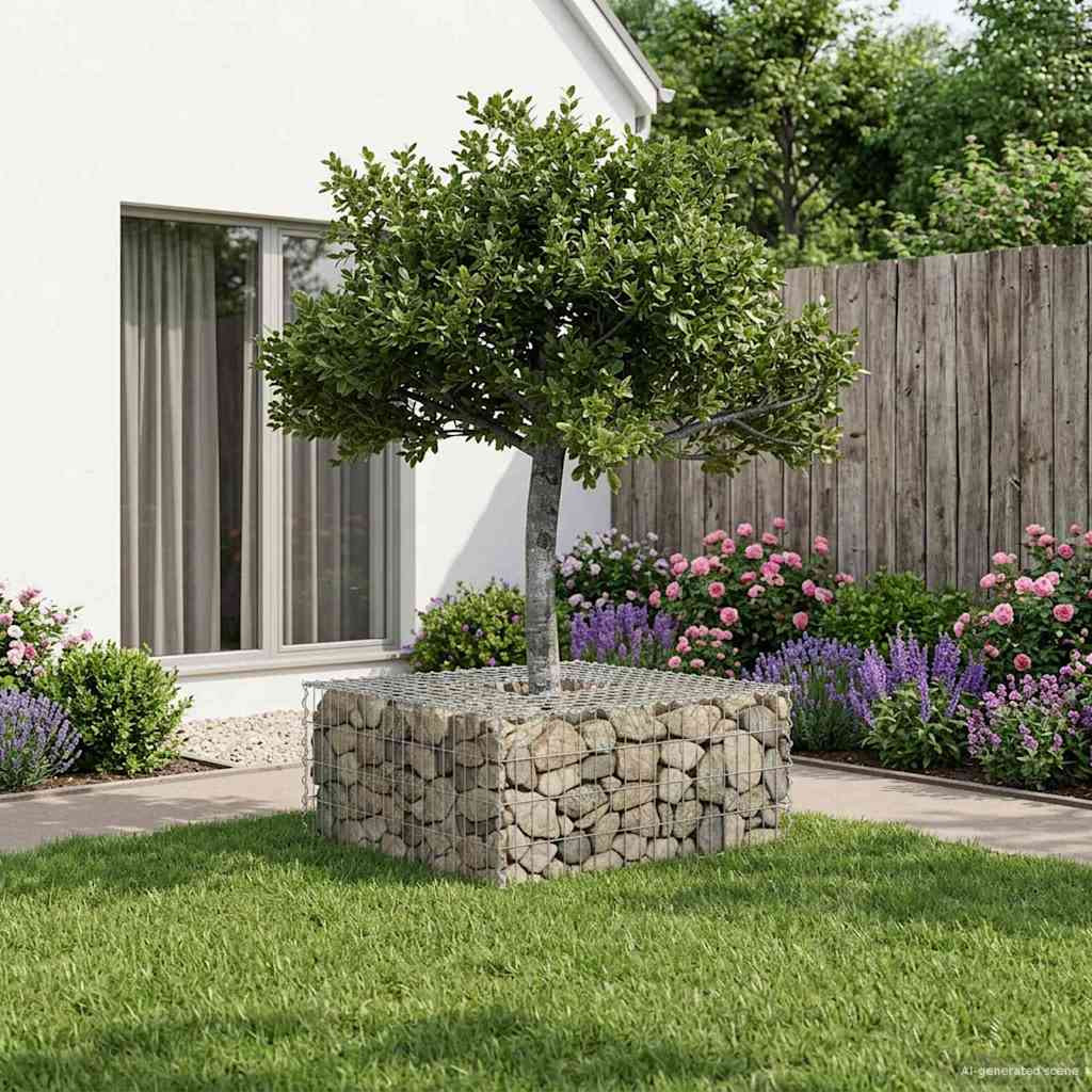 vidaXL Gabionen Hochbeet Silber