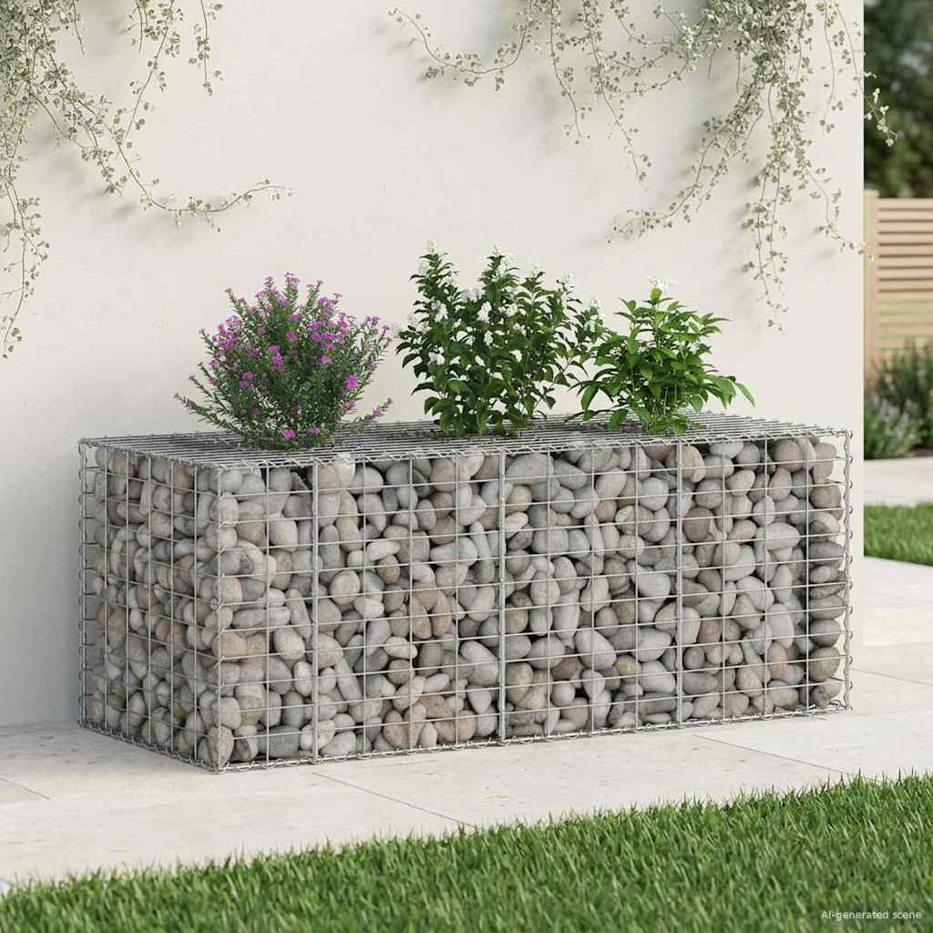 vidaXL Gabionen Hochbeet Silber