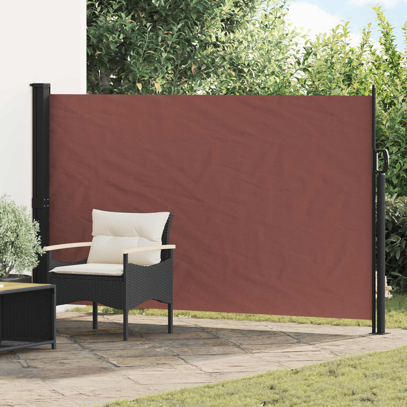 vidaXL Ausziehbares Seitenmarkise Braun 300 x 170 cm Polyester