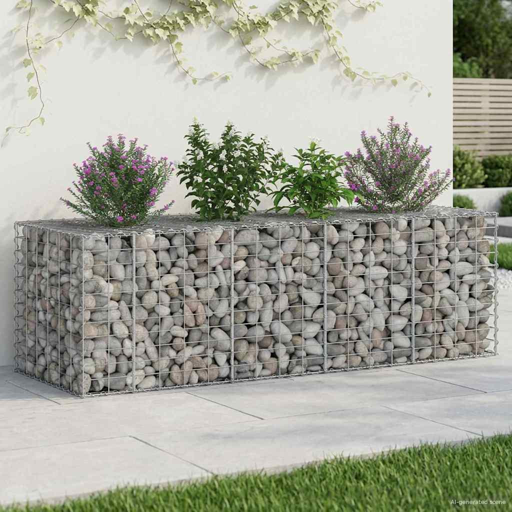 vidaXL Gabionen Hochbeet Silber