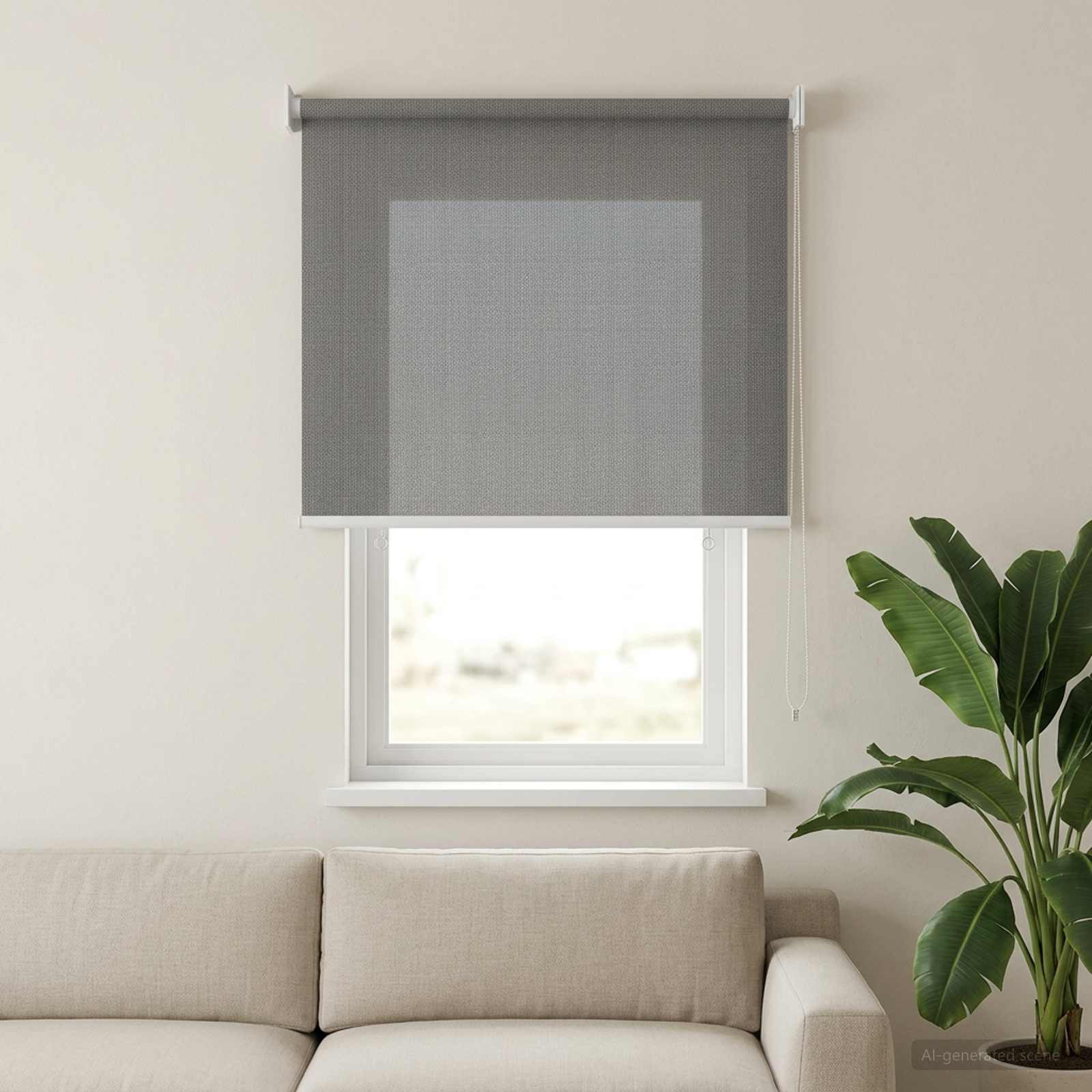 vidaXL Außenrollo 90% UV-Block Hellgrau 100 x 140 cm HDPE