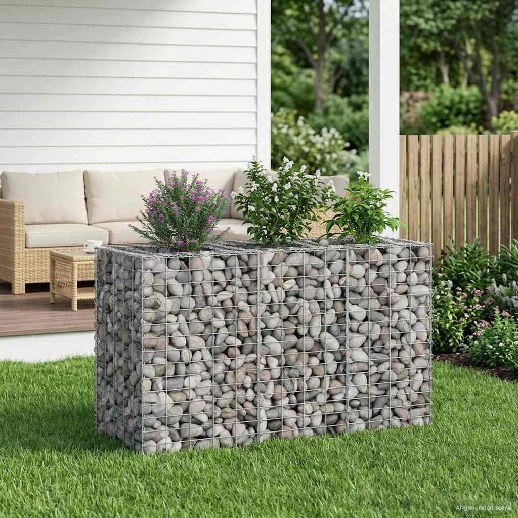 vidaXL Gabionen Hochbeet Silber