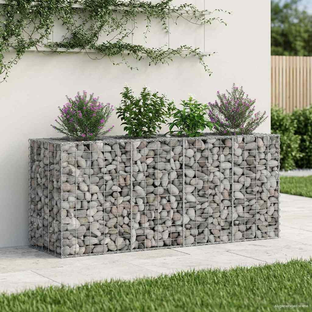 vidaXL Gabionen Hochbeet Silber