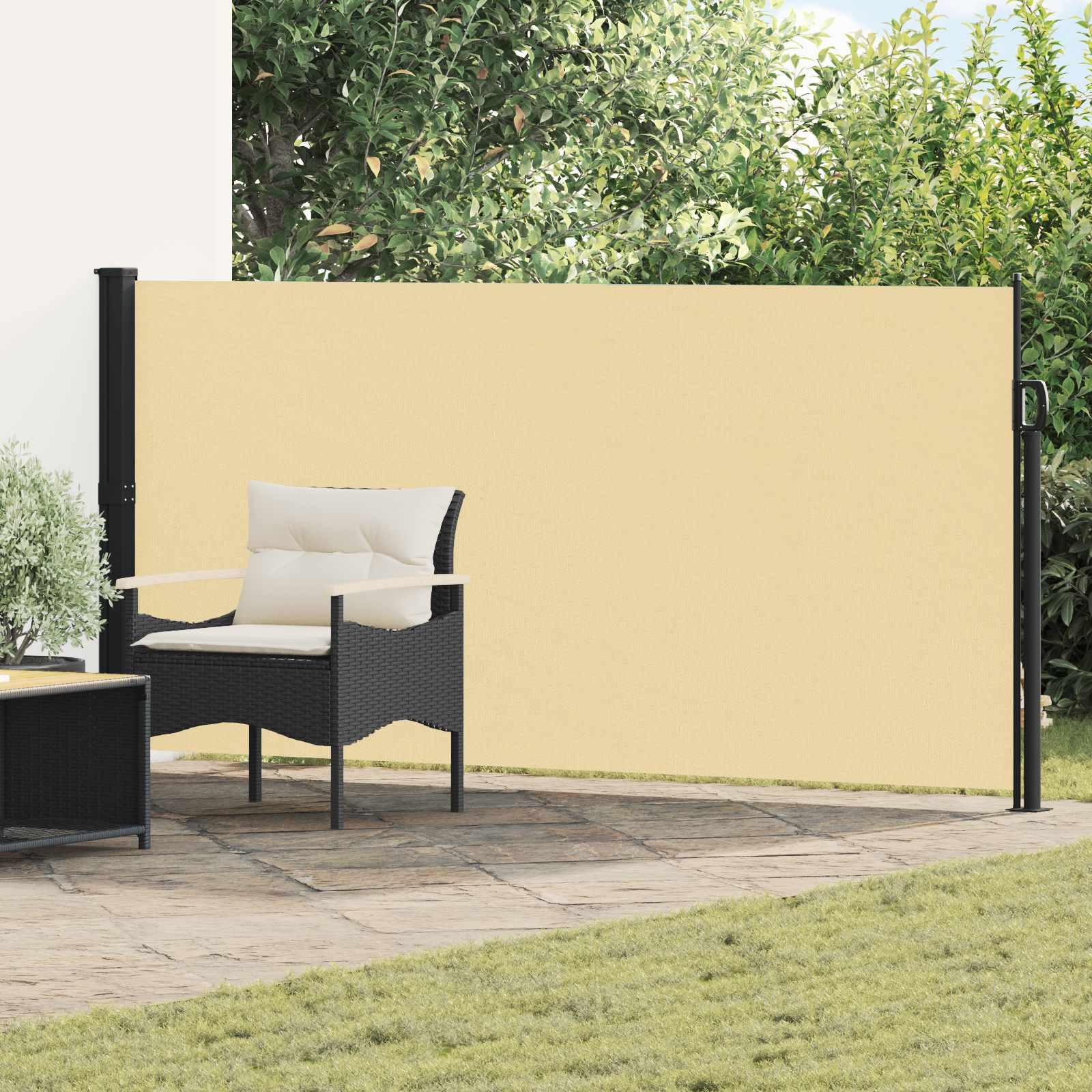 vidaXL Ausziehbares Seitenmarkise Sand 300 x 170 cm Polyester