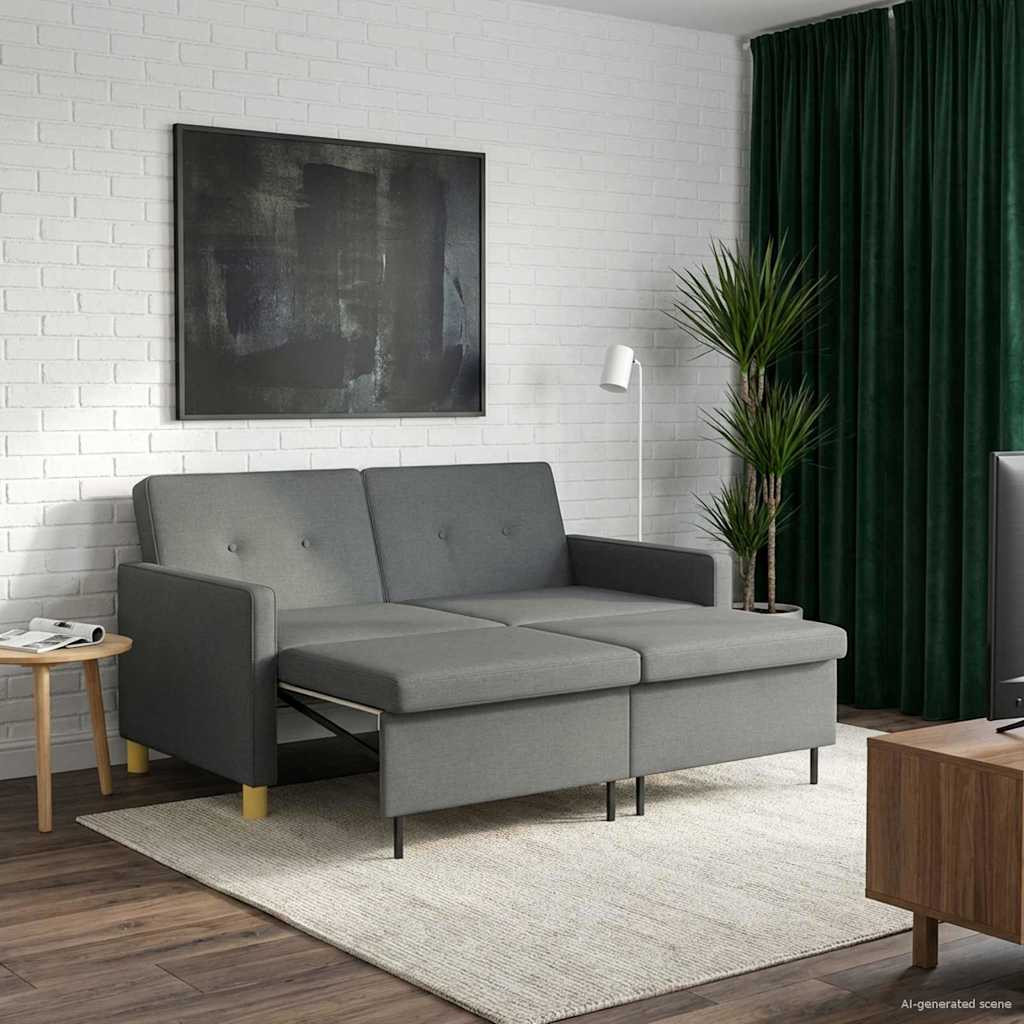 vidaXL Schlafsofa Ausziehbar Dunkelgrau Stoff