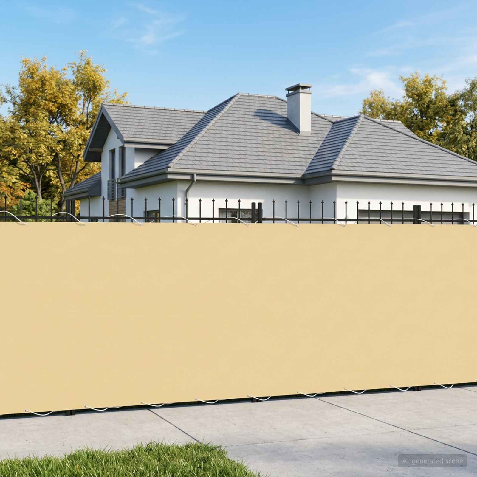 vidaXL Balkon Sichtschutz 150 x 800 cm Stoff mit PU-Beschichtung Sand