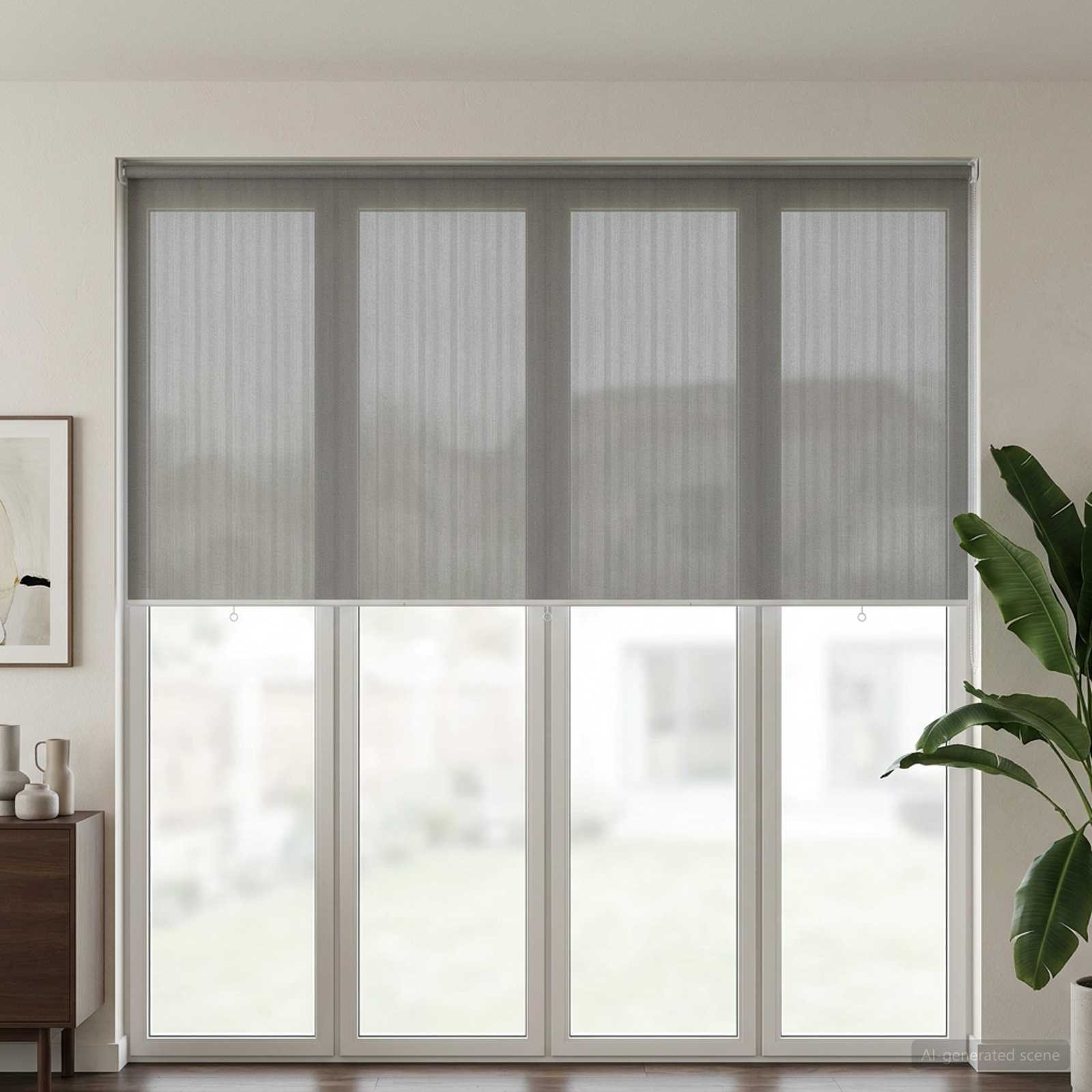 vidaXL Außenrollo 90% UV-Block Hellgrau 400 x 140 cm HDPE