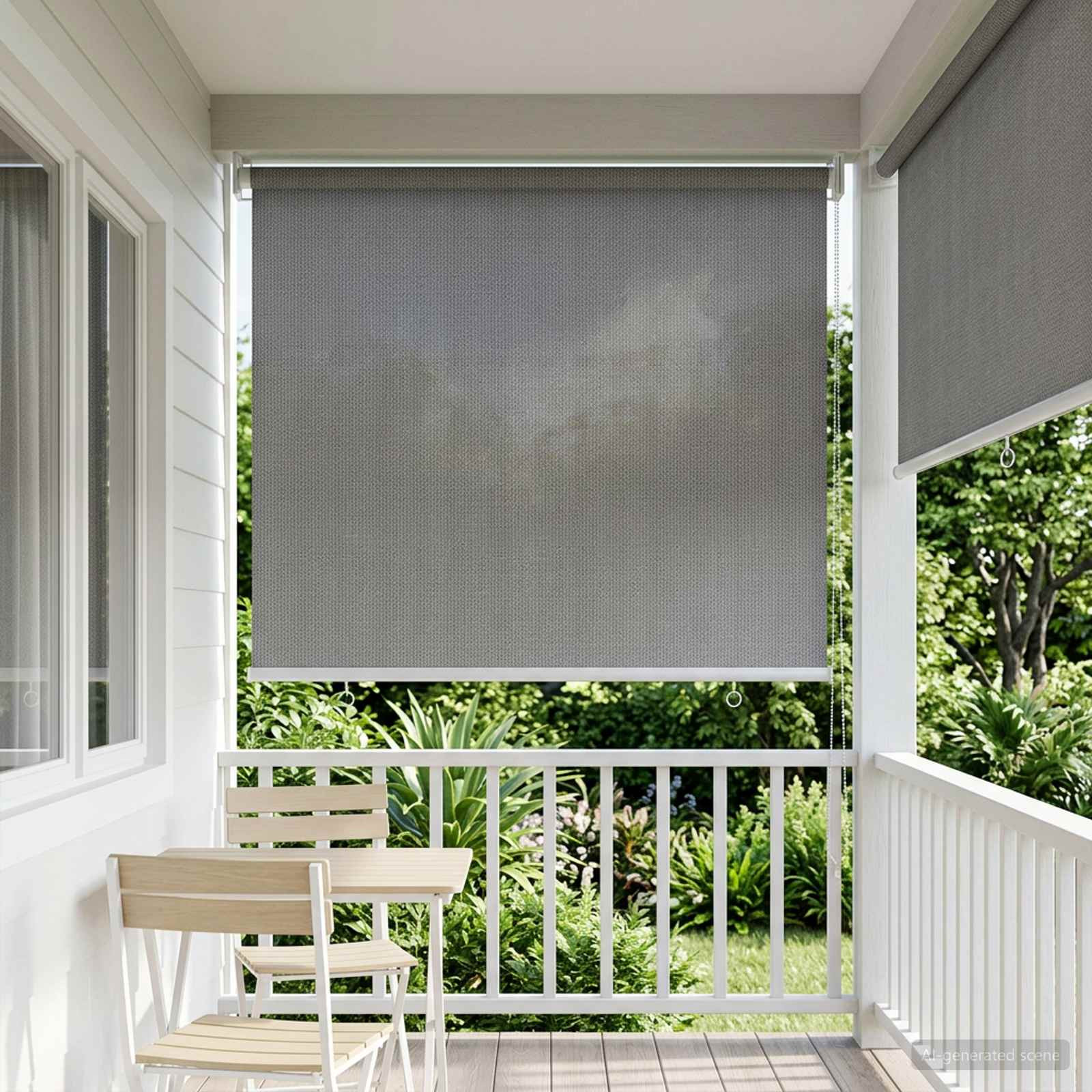 vidaXL Außenrollo 90% UV-Block Hellgrau 60 x 230 cm HDPE