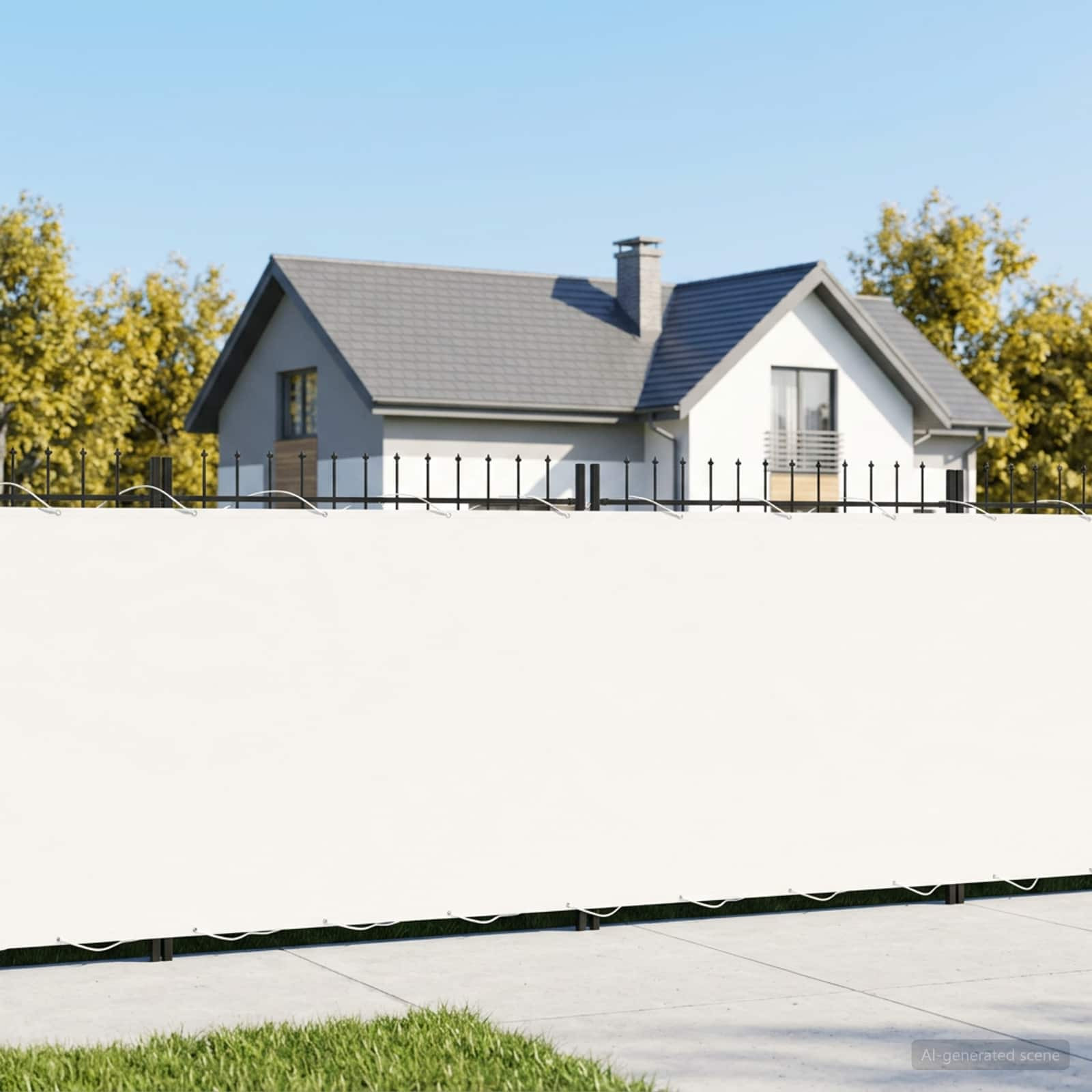 vidaXL Balkon Sichtschutz 1,5 x 25 m Stoff mit PU-Beschichtung Weiß