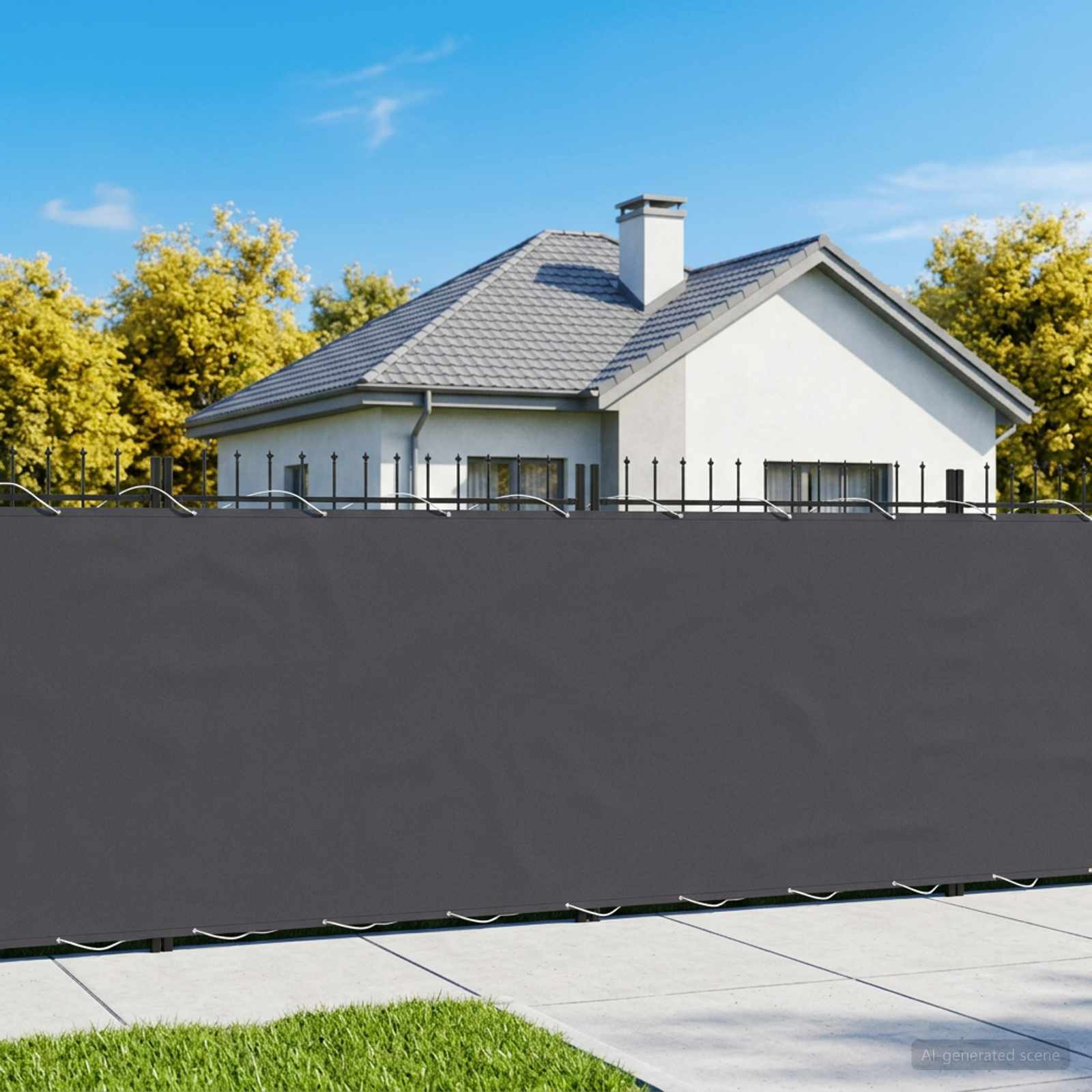vidaXL Balkon Sichtschutz 1,5 x 25 m Stoff mit PU-Beschichtung Schwarz