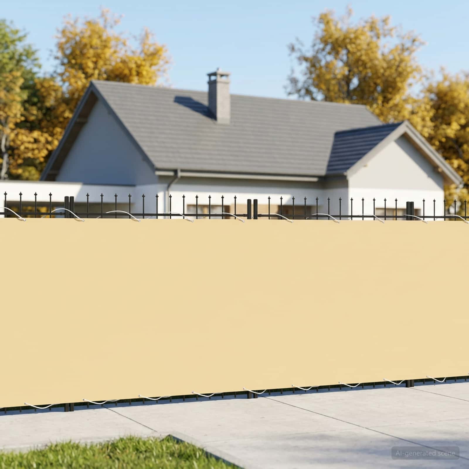 vidaXL Balkon Sichtschutz 1,8 x 15 m Stoff mit PU-Beschichtung Beige