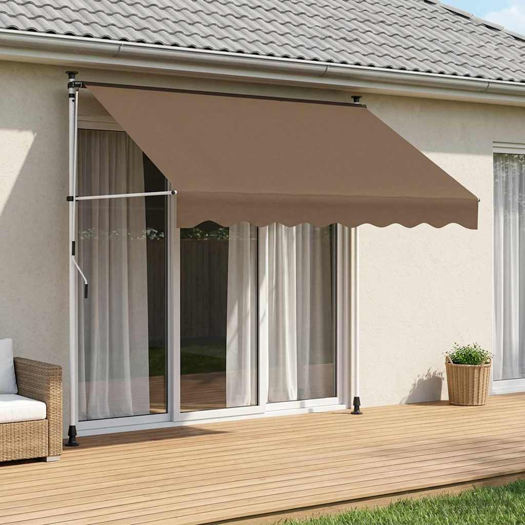 vidaXL Manuell einziehbare Markise Taupe 200 cm