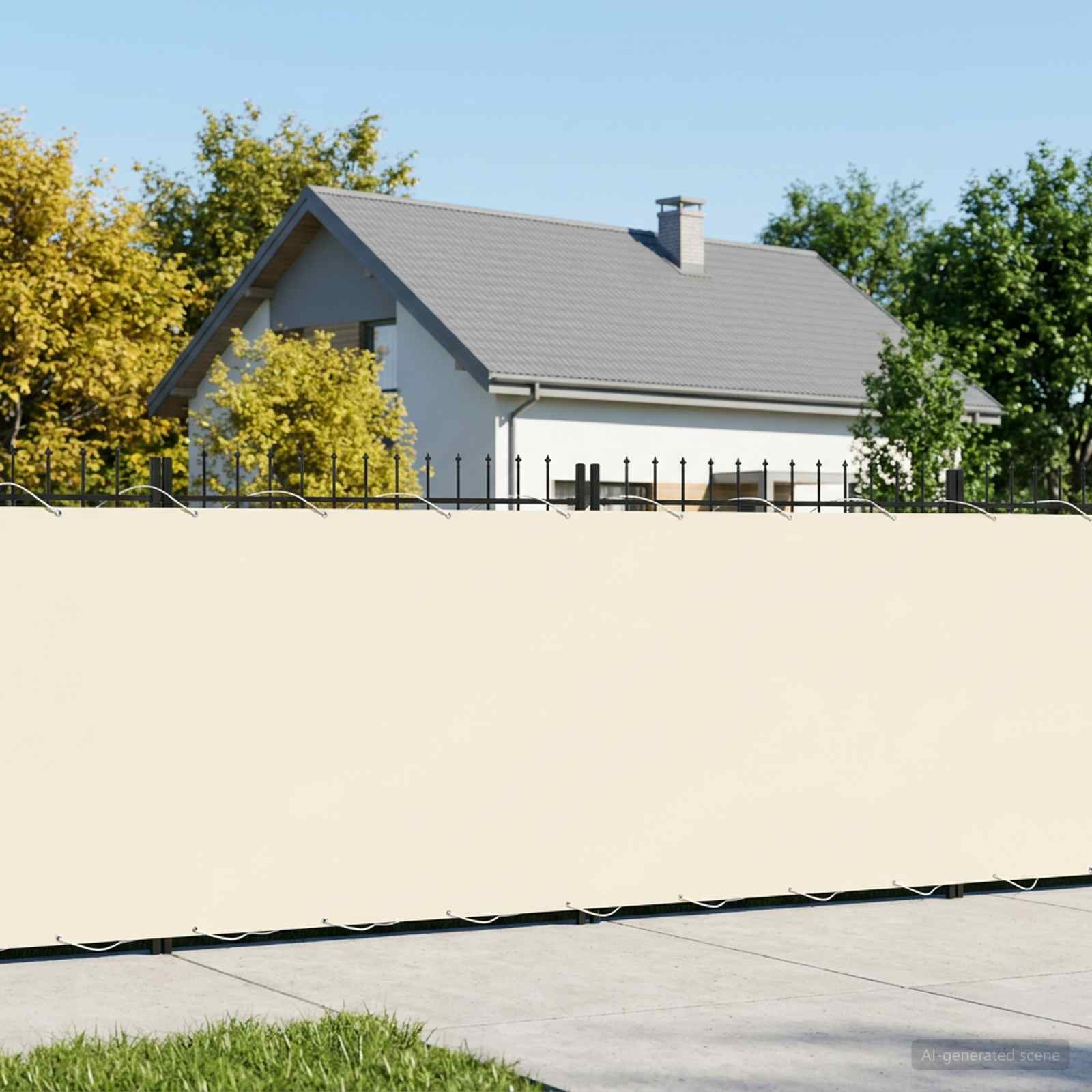 vidaXL Balkon Sichtschutz 1,8 x 15 m Stoff mit PU-Beschichtung Creme