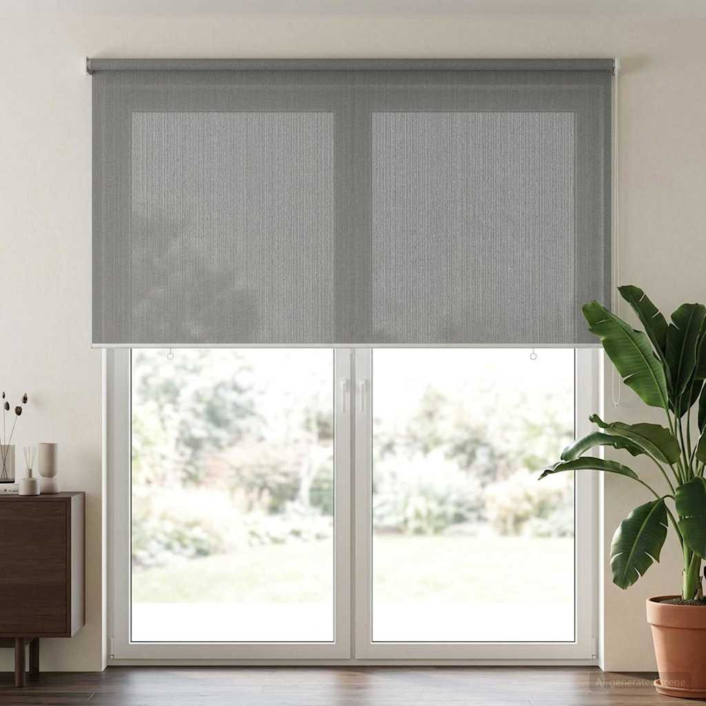 vidaXL Außenrollo 90% UV-Block Hellgrau 240 x 230 cm HDPE