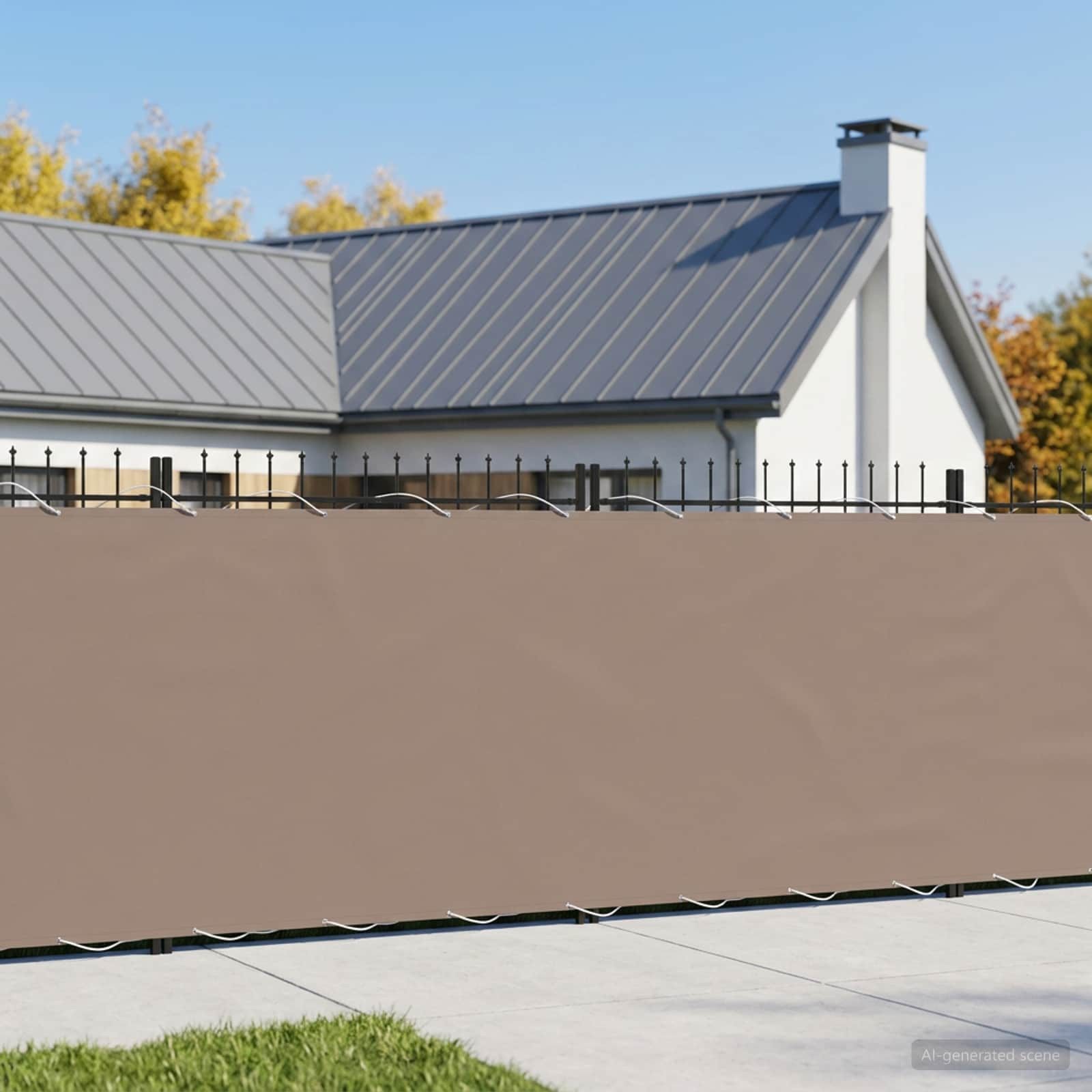 vidaXL Balkon Sichtschutz 1,8 x 15 m Stoff mit PU-Beschichtung Taupe