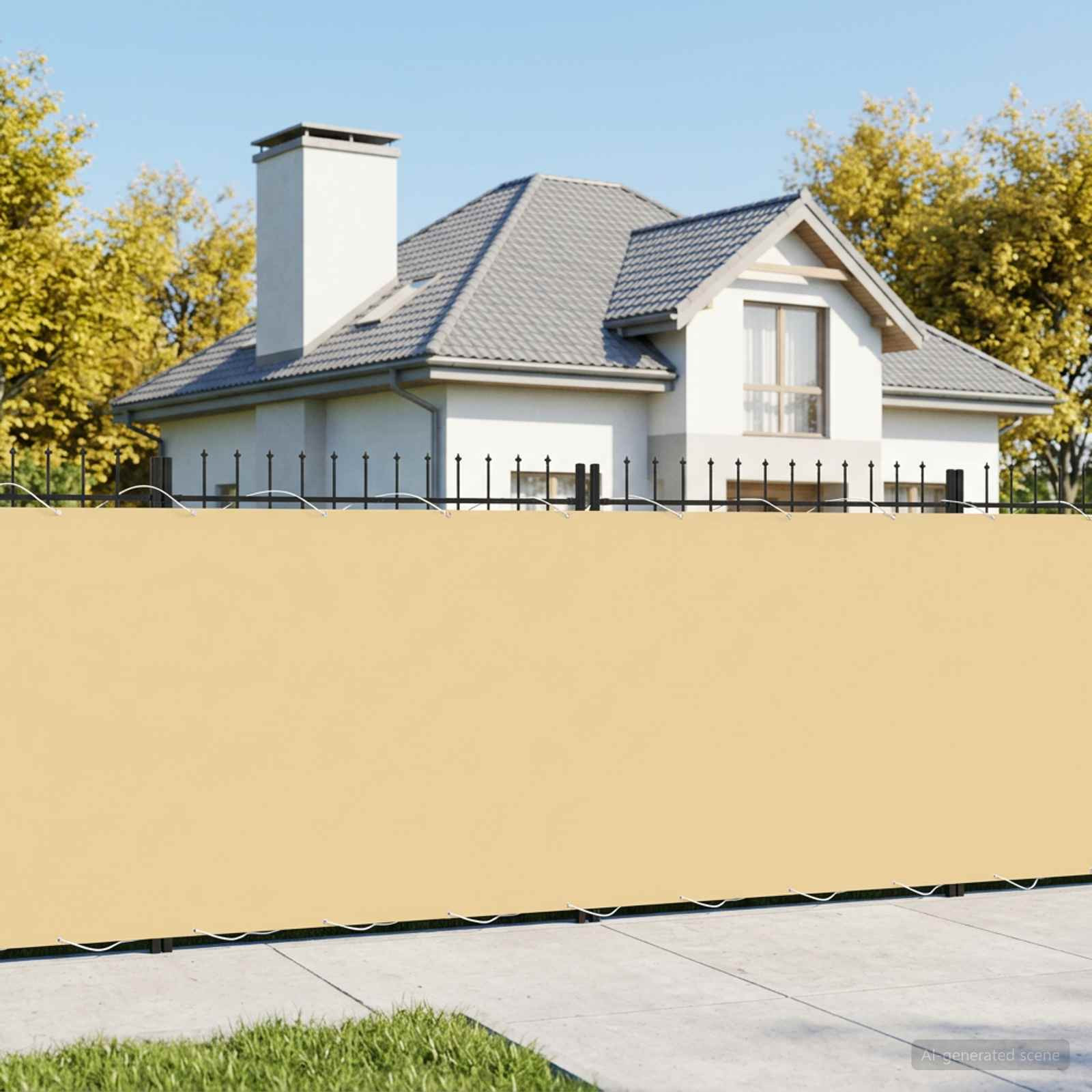 vidaXL Balkon Sichtschutz 200 x 600 cm Stoff mit PU-Beschichtung Sand