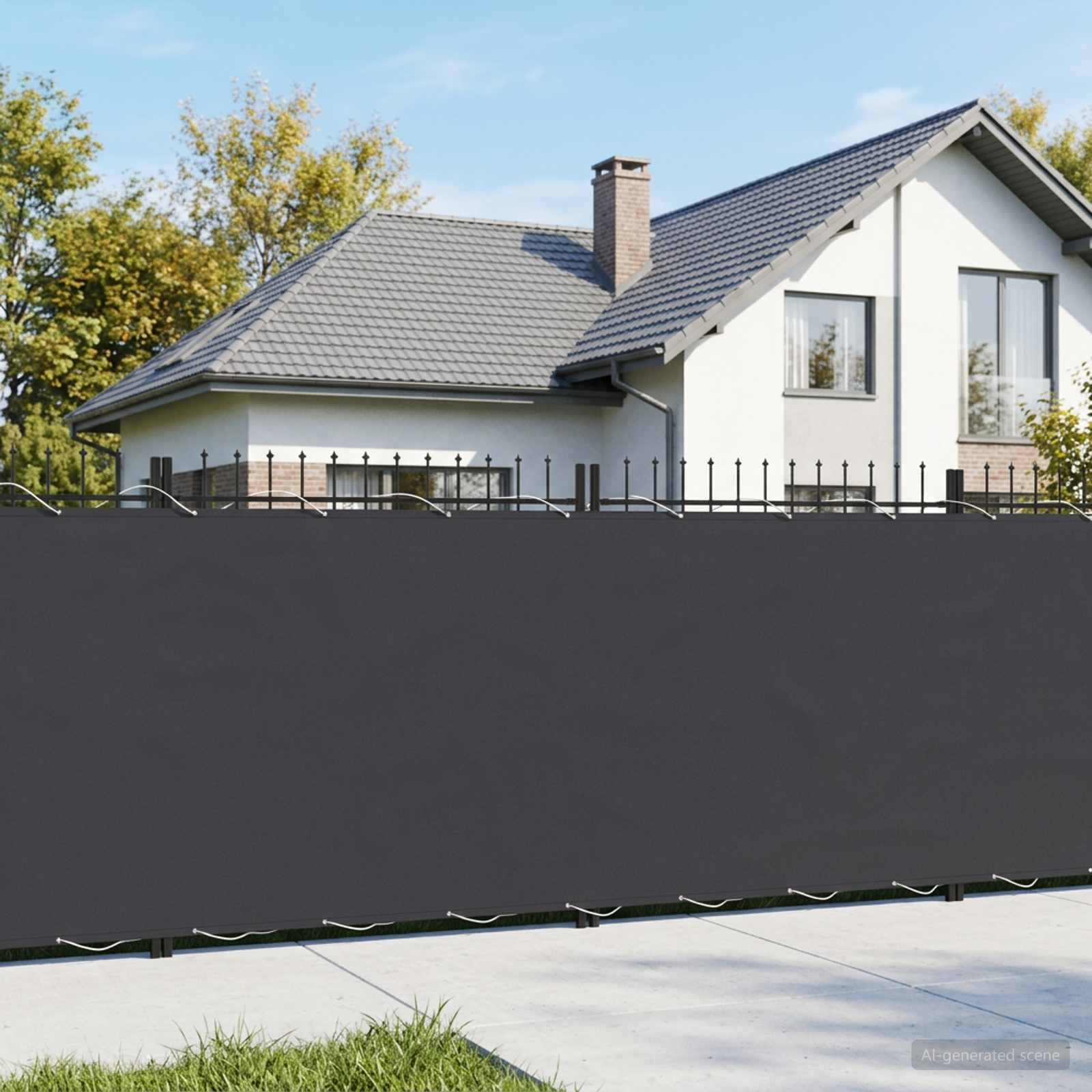 vidaXL Balkon Sichtschutz 1,8 x 15 m Stoff mit PU-Beschichtung Schwarz