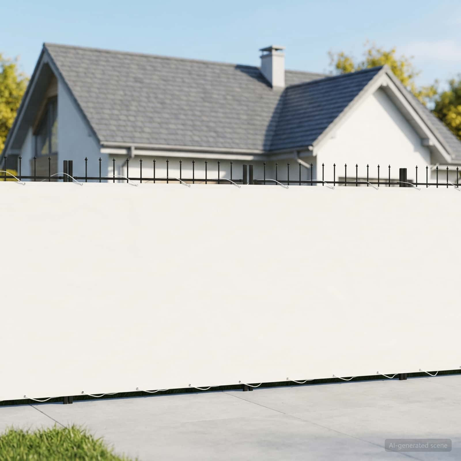 vidaXL Balkon-Sichtschutz 1,8 x 25 m Stoff mit PU-Beschichtung Weiß