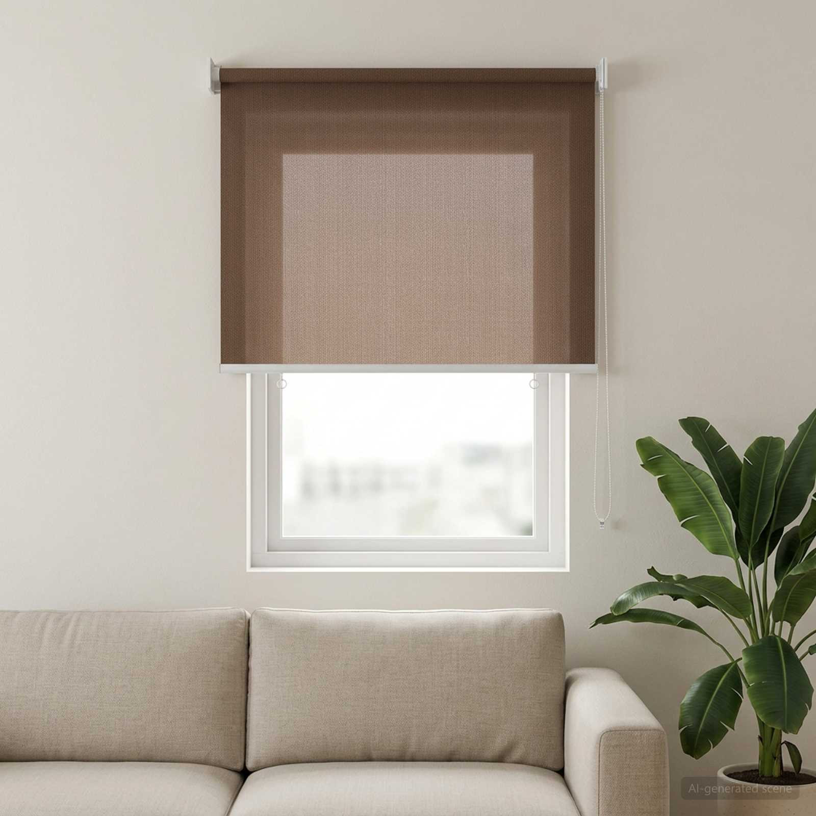 vidaXL Außenrollo 90% UV-Block Taupe 100 x 140 cm HDPE