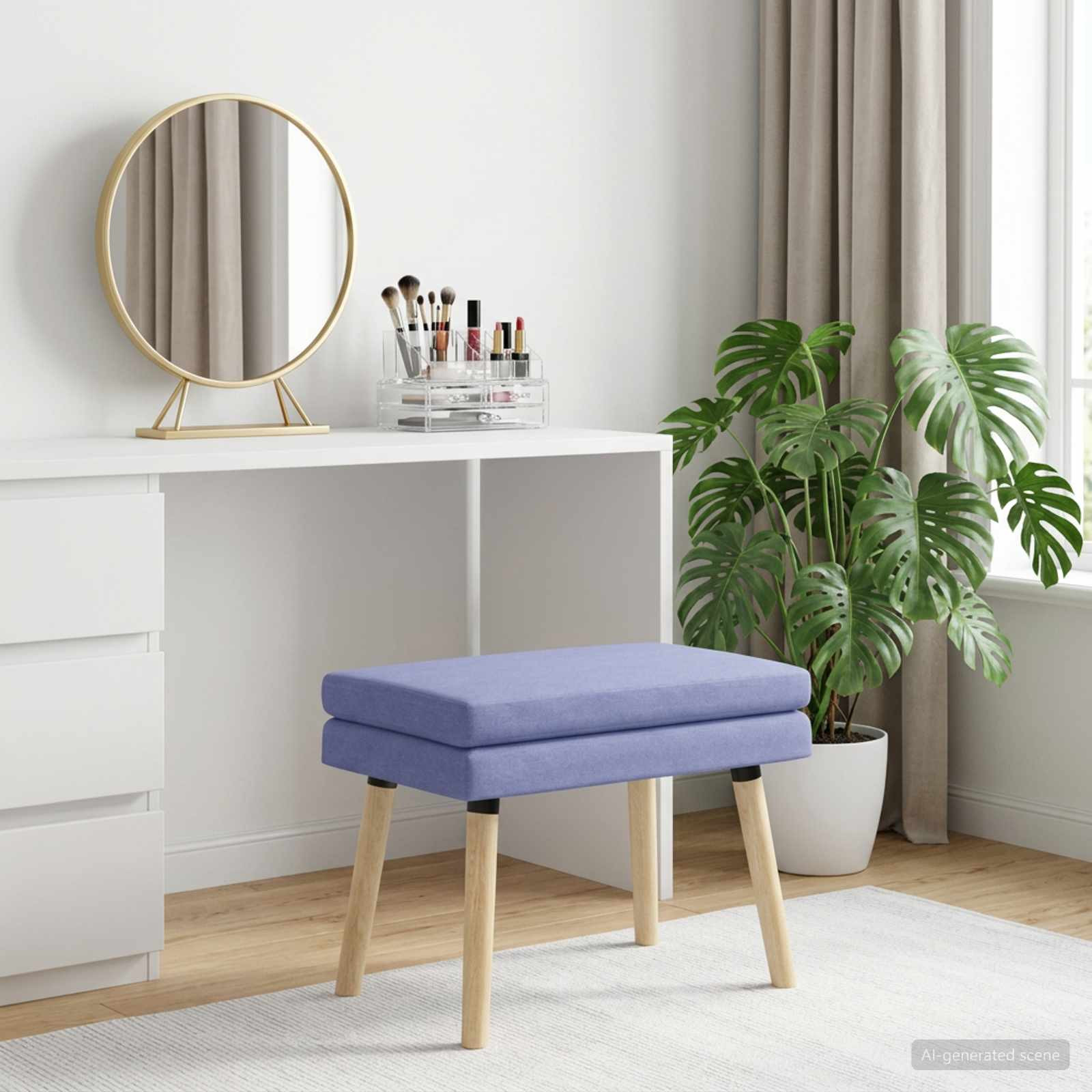 vidaXL Doppellagige Bank Jeans blau 60 x 40 x 46 cm Stoff