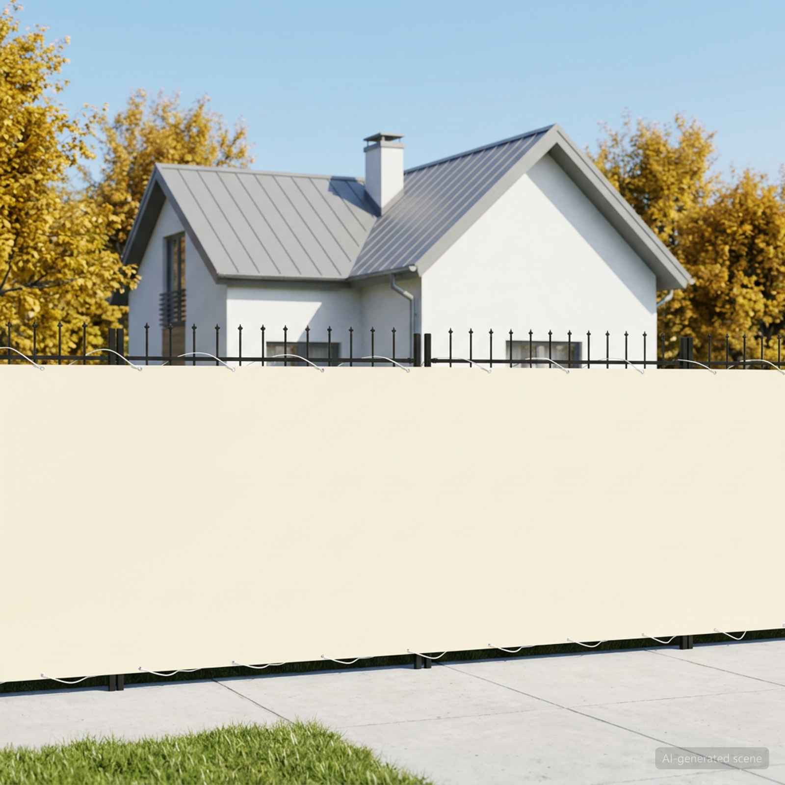 vidaXL Balkon Sichtschutz 1,8 x 25 m Stoff mit PU-Beschichtung Creme