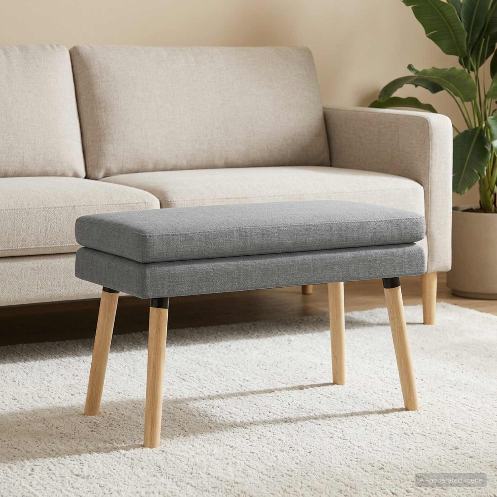 vidaXL Doppellagige Bank Hellgrau 80 x 40 x 47 cm Stoff