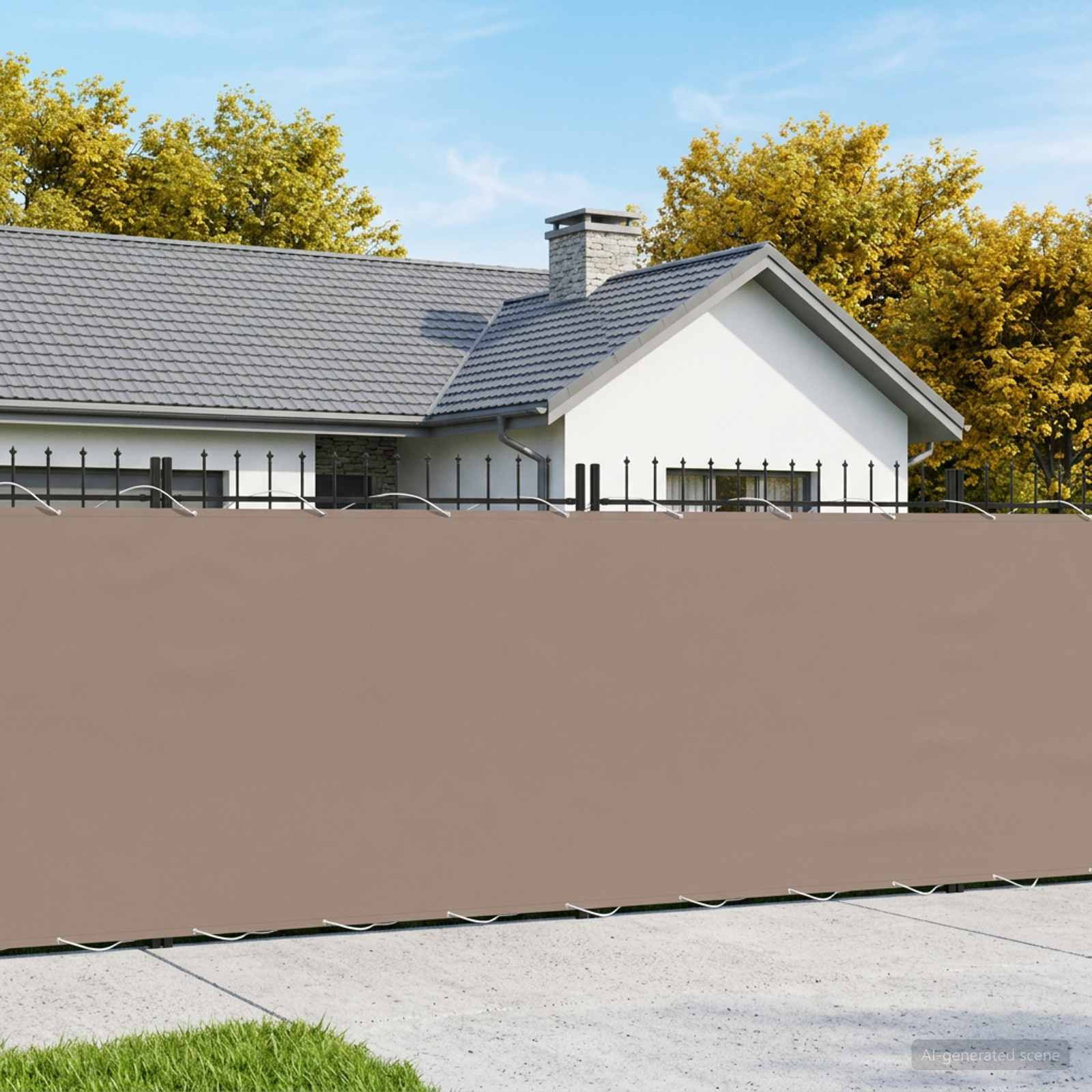 vidaXL Balkon Sichtschutz 1,8 x 25 m Stoff mit PU-Beschichtung Taupe