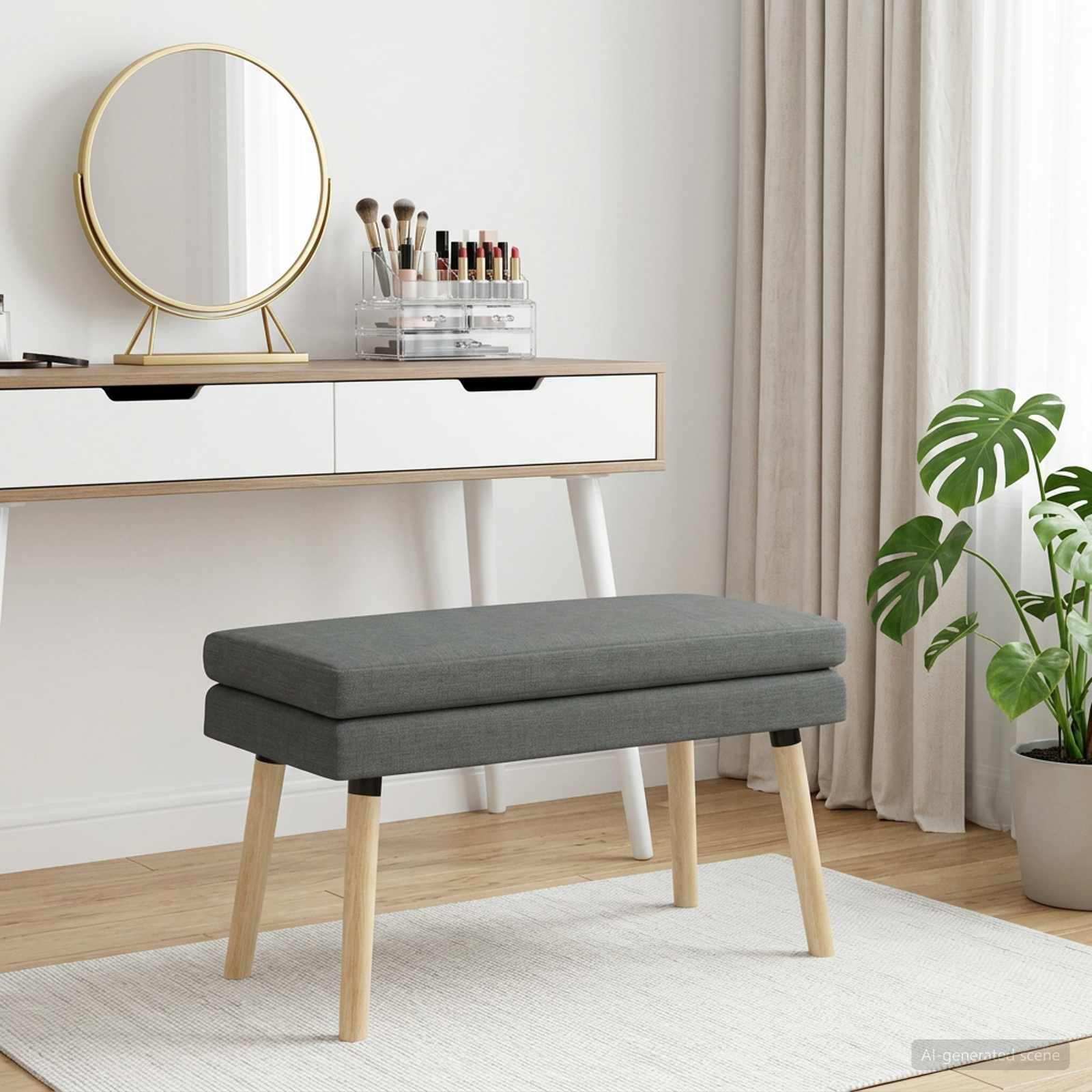 vidaXL Doppellagige Bank Dunkelgrau 80 x 40 x 47 cm Stoff