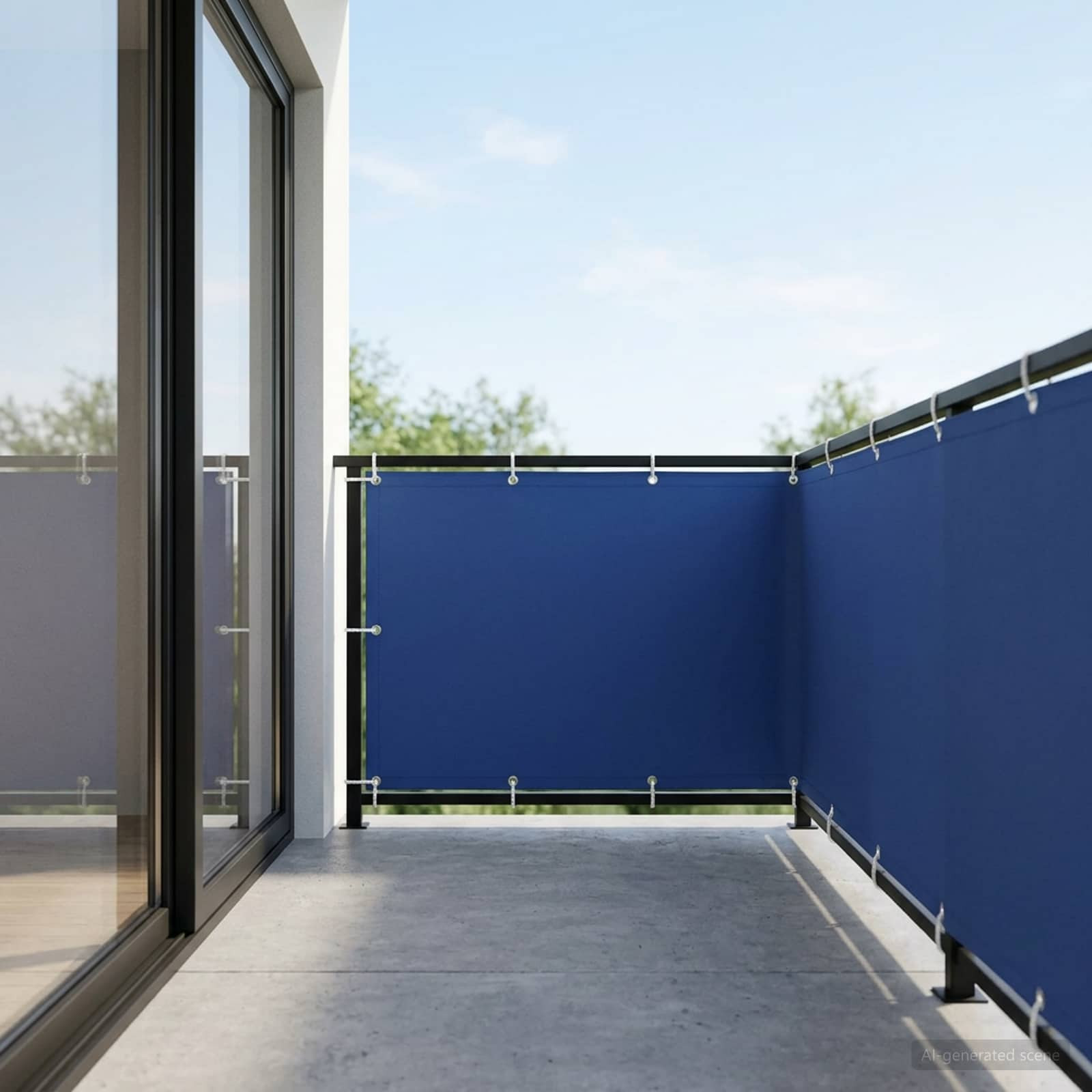 vidaXL Balkon Sichtschutz 150 x 300 cm Stoff mit PU-Beschichtung Blau