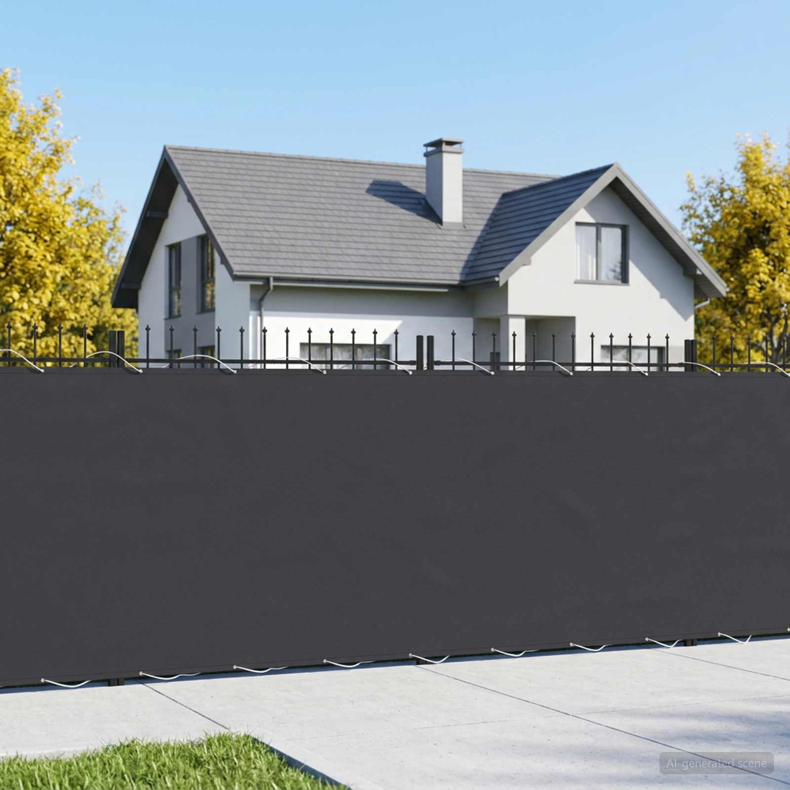 vidaXL Balkon Sichtschutz 1,8 x 25 m Stoff mit PU-Beschichtung Schwarz