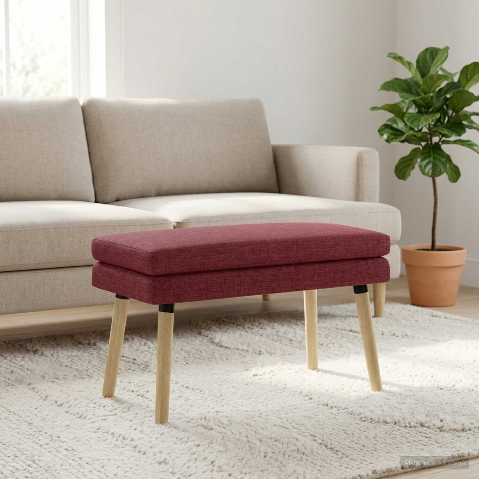 vidaXL Doppellagige Bank Weinrot 80 x 40 x 47 cm Stoff