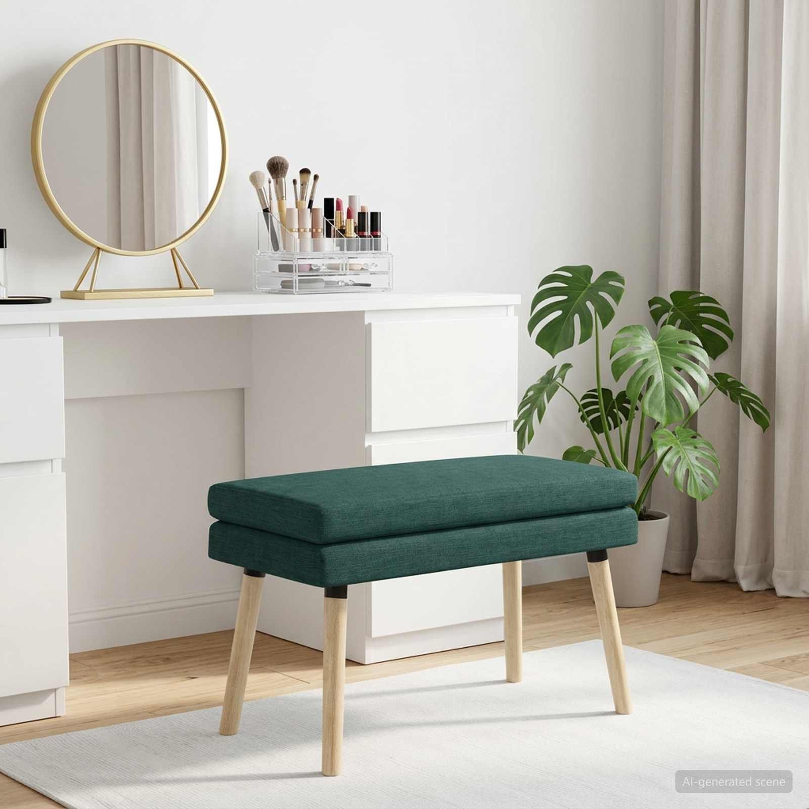 vidaXL Doppellagige Bank Dunkelgrün 80 x 40 x 47 cm Stoff