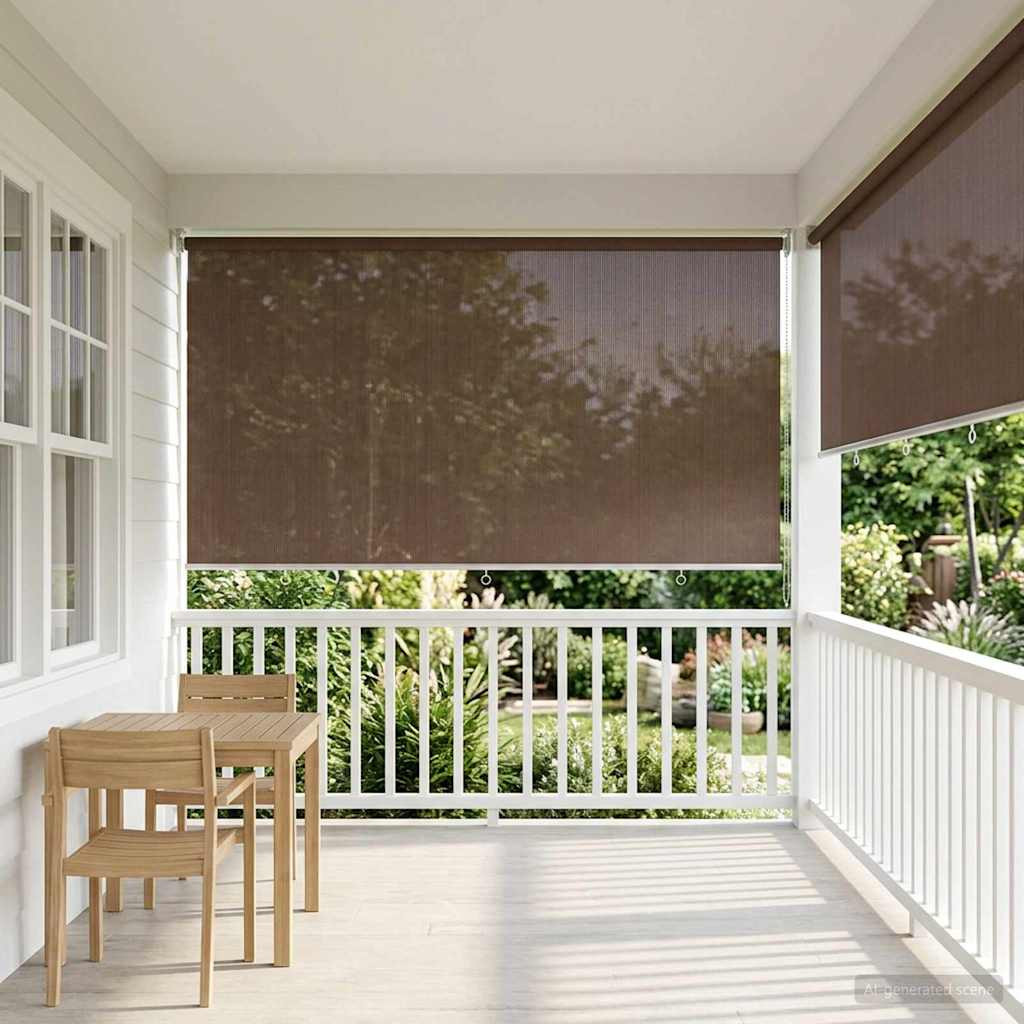 vidaXL Außenrollo 90% UV-Block Taupe 300 x 140 cm HDPE