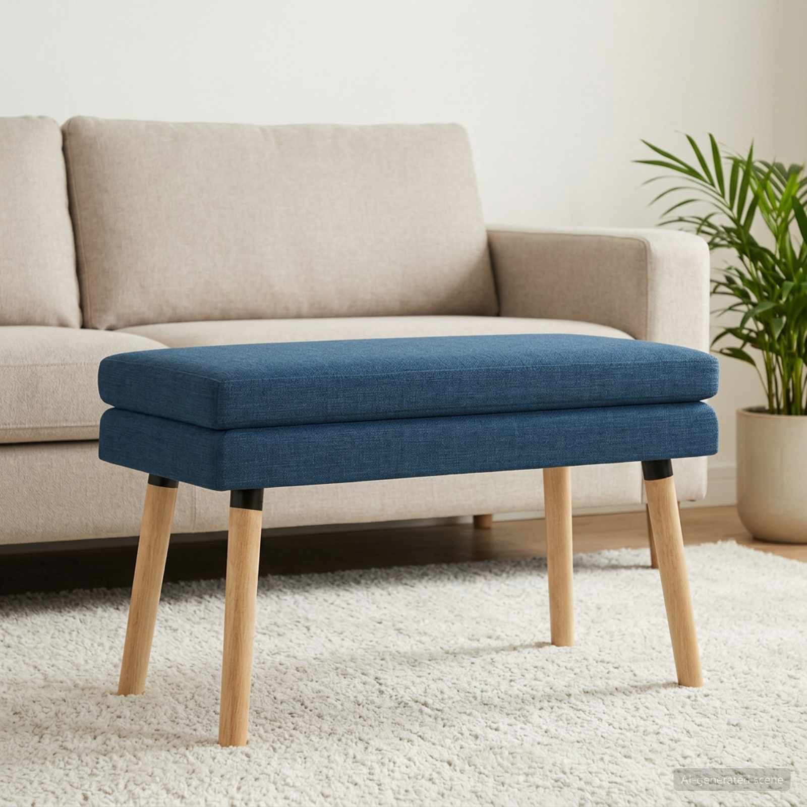 vidaXL Doppellagige Bank Blau 80 x 40 x 47 cm Stoff