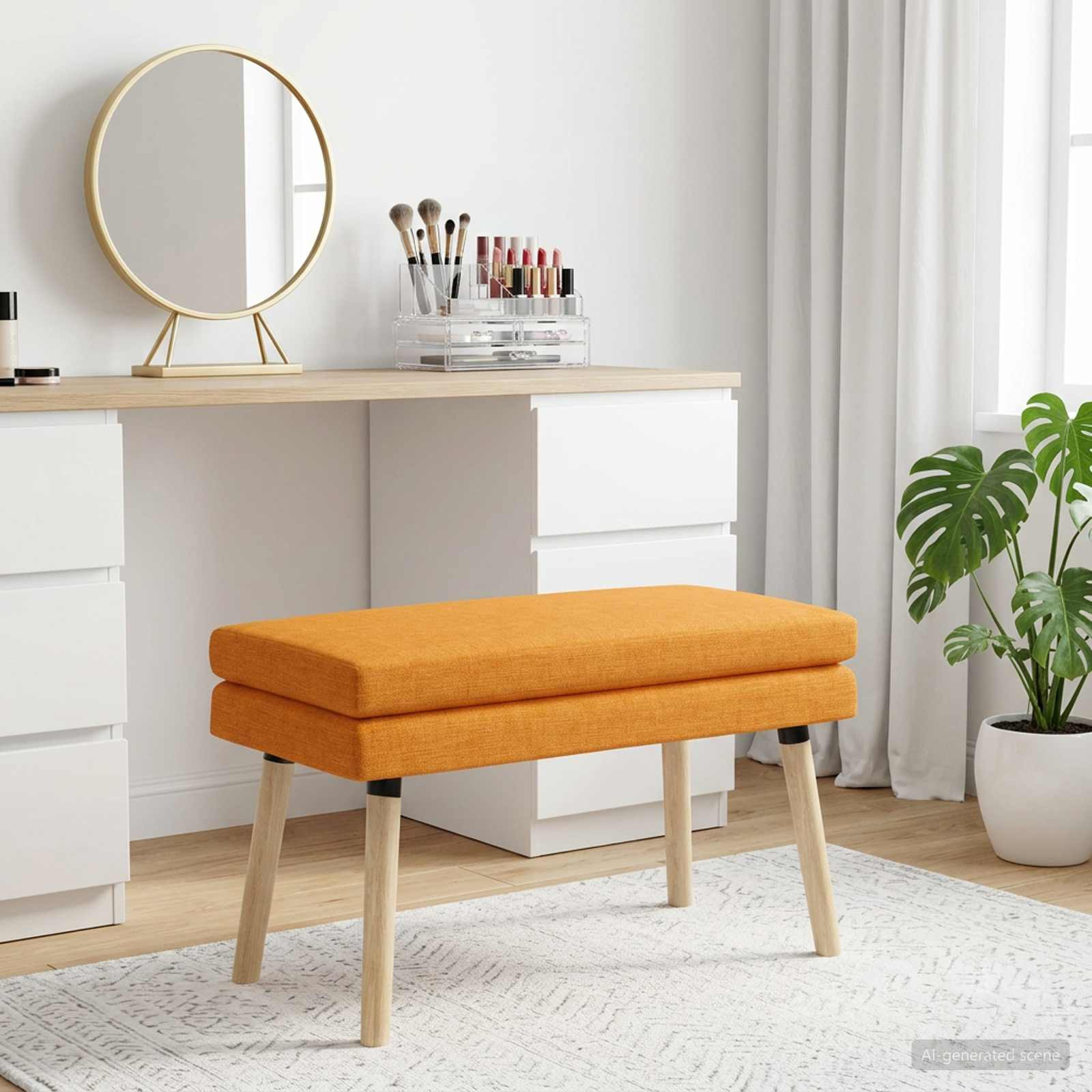 vidaXL Doppellagige Bank Dunkelgelb 80 x 40 x 47 cm Stoff