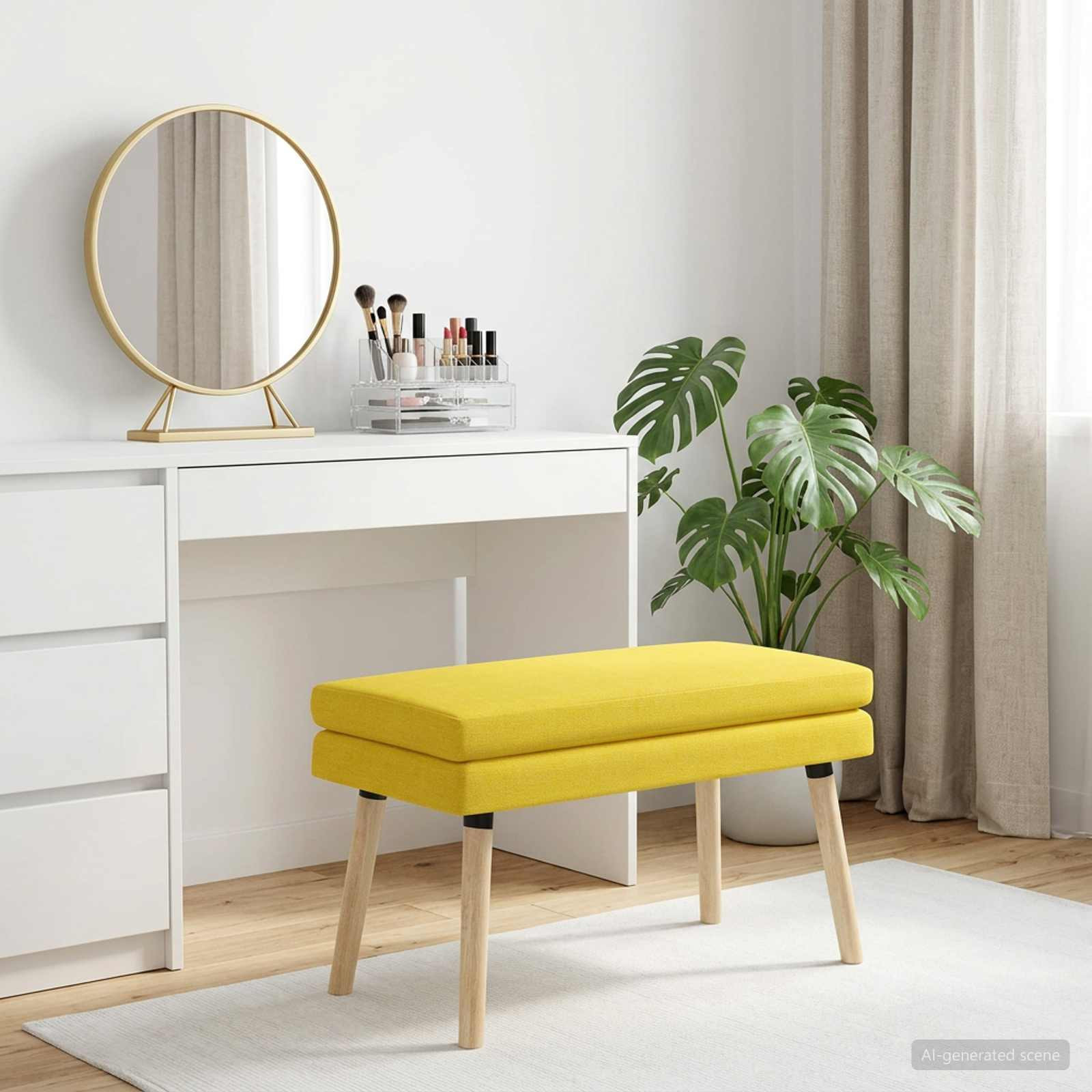 vidaXL Doppellagige Bank Helles Gelb 80 x 40 x 47 cm Stoff