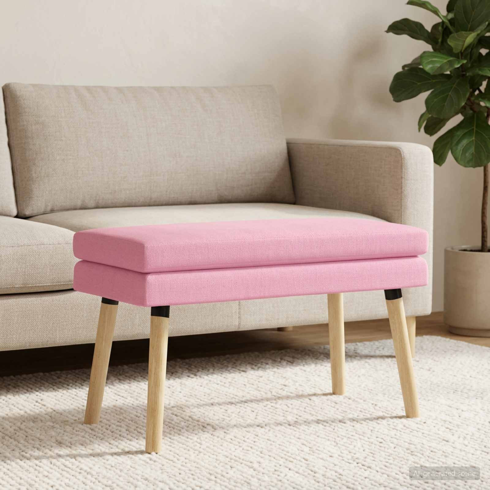 vidaXL Doppellagige Bank Rosa 80 x 40 x 47 cm Stoff