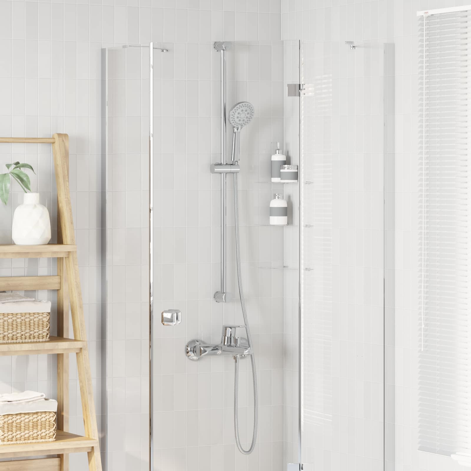 vidaXL Duschkopfset Chrom 150 cm ABS Kunststoff