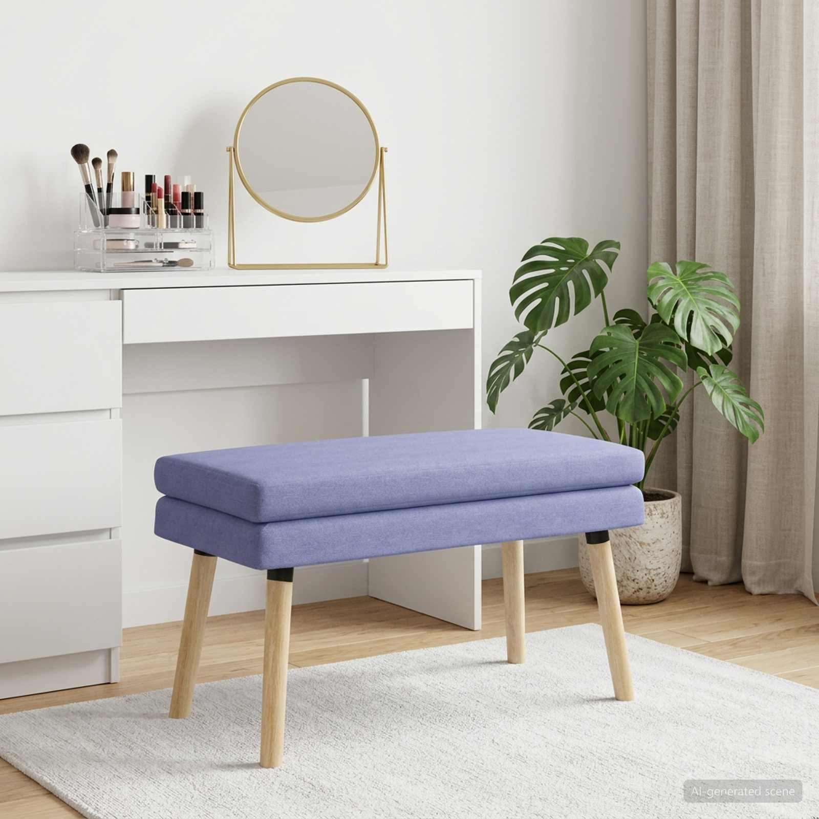 vidaXL Doppellagige Bank Jeans blau 80 x 40 x 47 cm Stoff