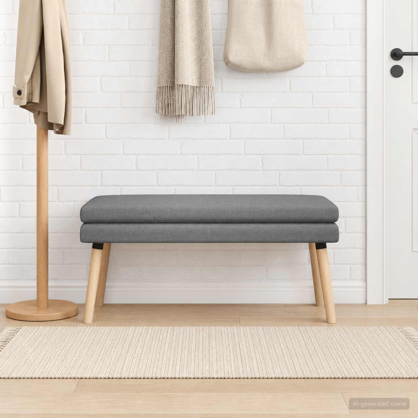 vidaXL Doppellagige Bank Dunkelgrau 110 x 40 x 47 cm Stoff