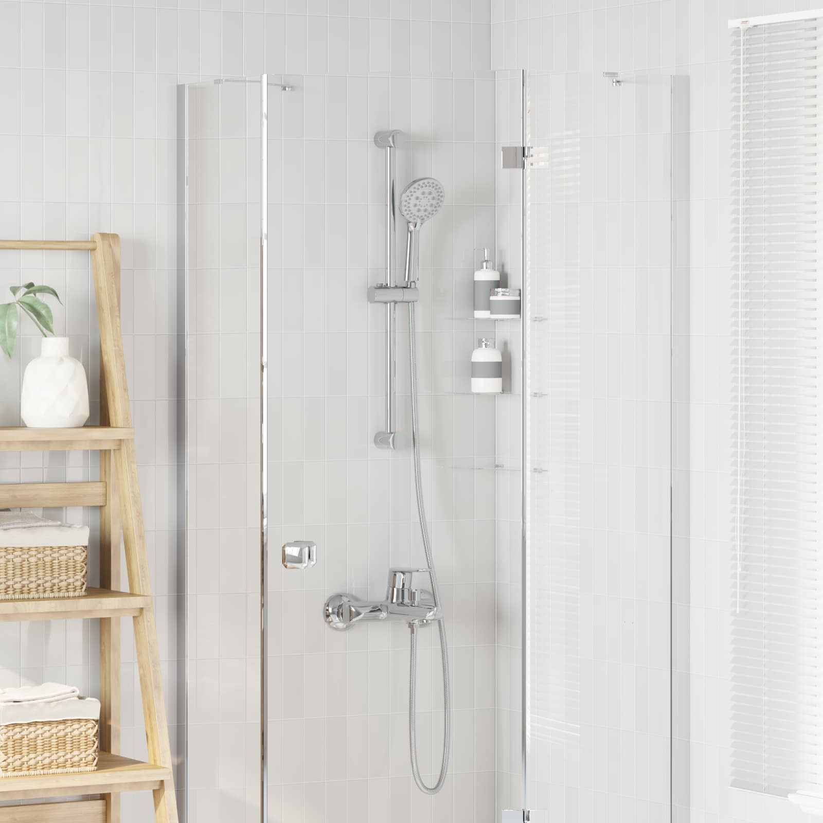 vidaXL Duschsystem-Set Chrom 70 cm ABS Kunststoff