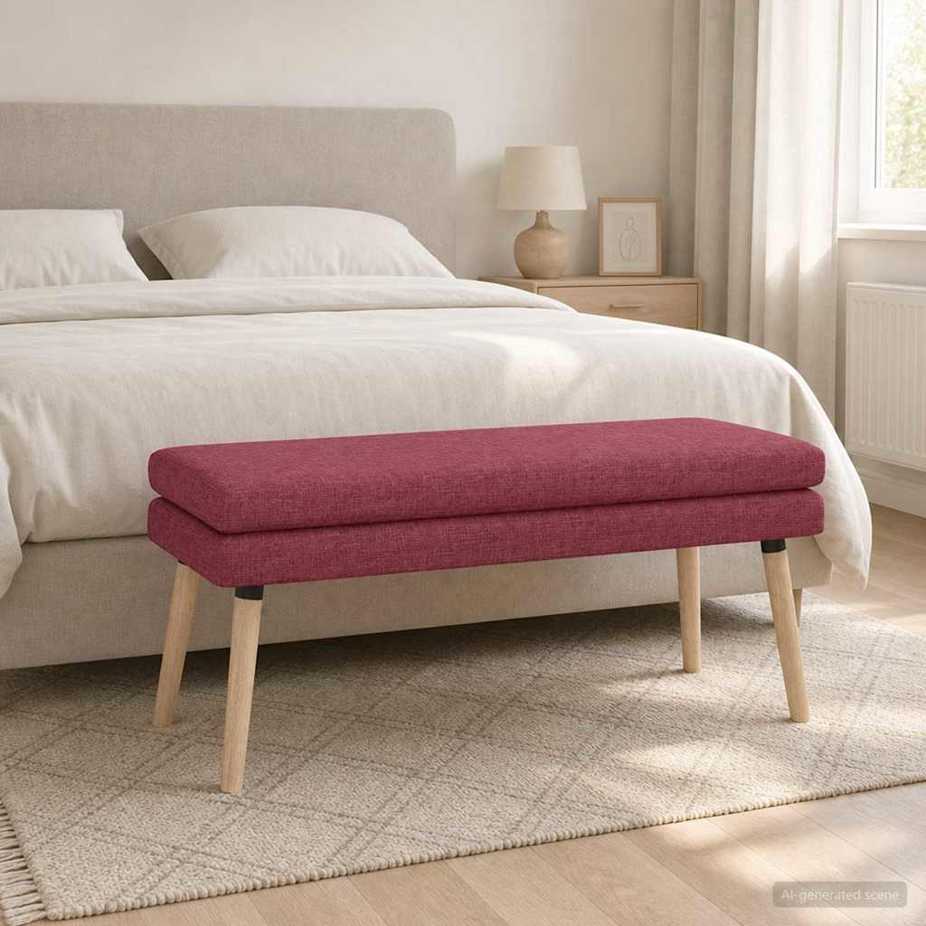 vidaXL Doppellagige Bank Weinrot 110 x 40 x 47 cm Stoff