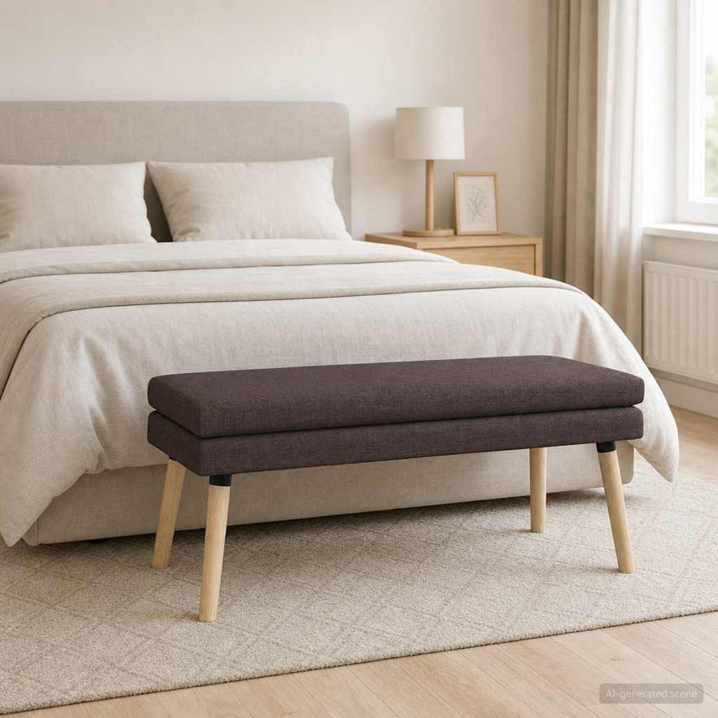 vidaXL Doppellagige Bank Dunkelbraun 110 x 40 x 47 cm Stoff