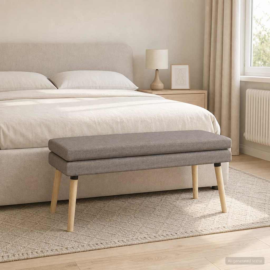 vidaXL Doppellagige Bank Taupe 110 x 40 x 47 cm Stoff