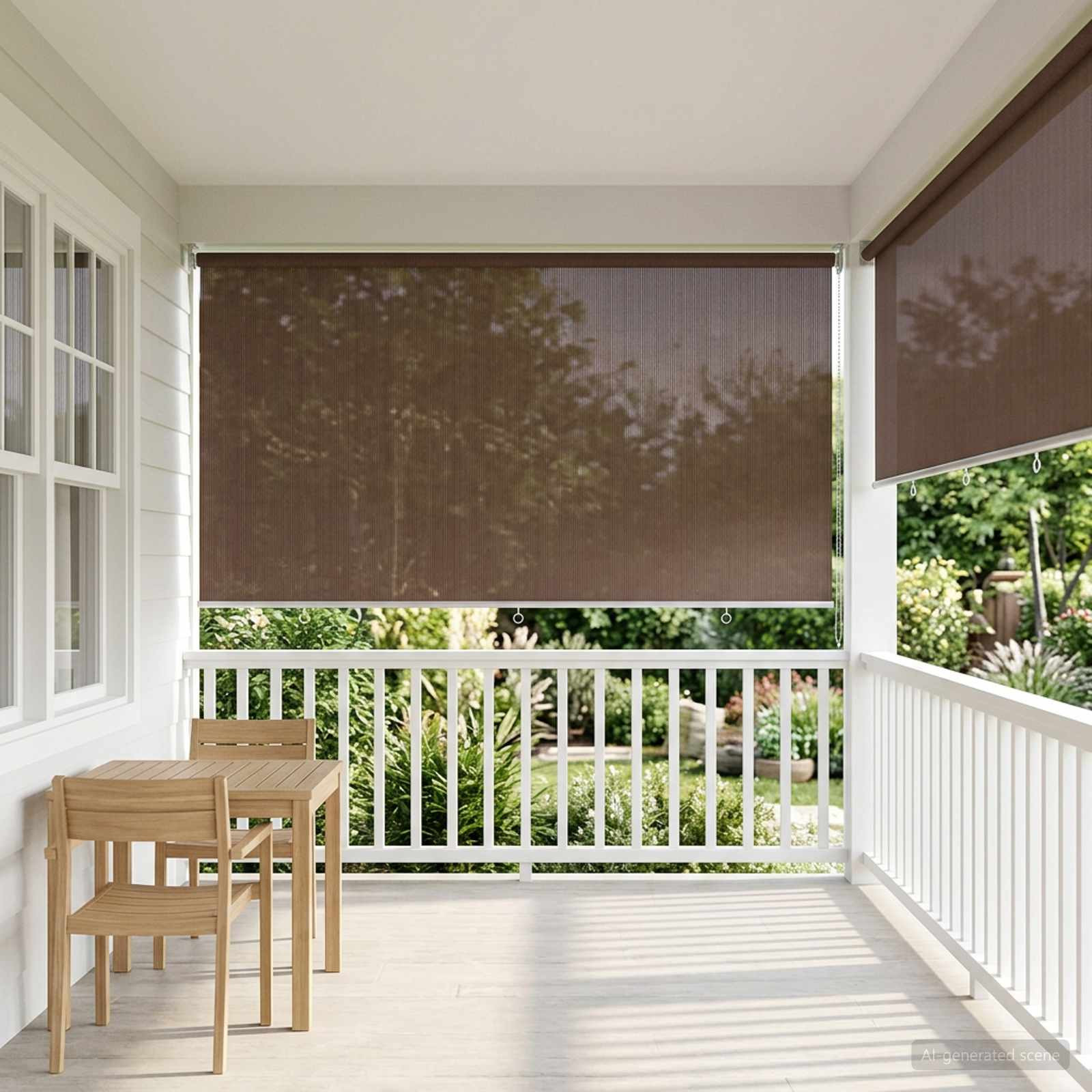 vidaXL Außenrollo 90% UV-Block Taupe 240 x 230 cm HDPE