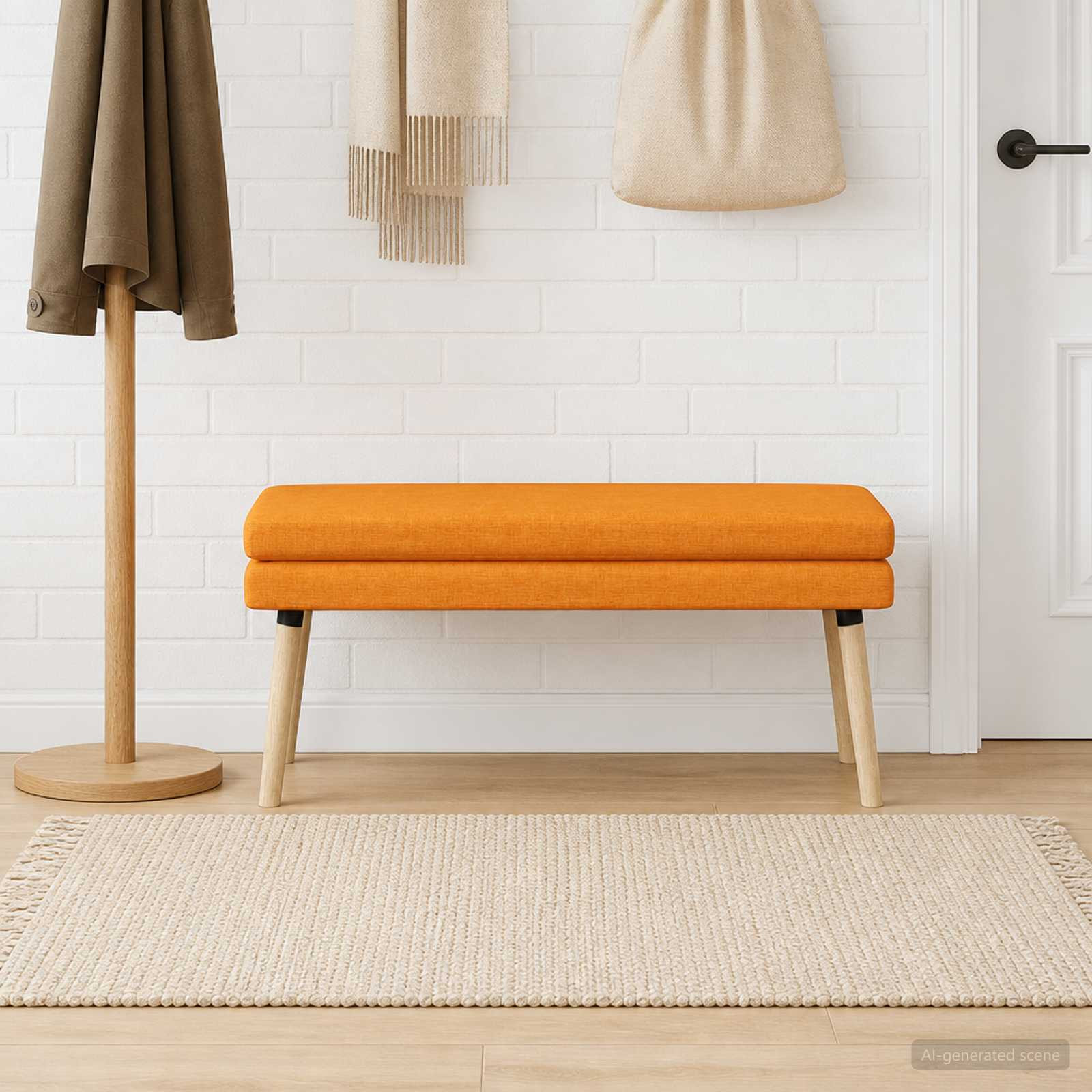 vidaXL Doppellagige Bank Dunkelgelb 110 x 40 x 47 cm Stoff