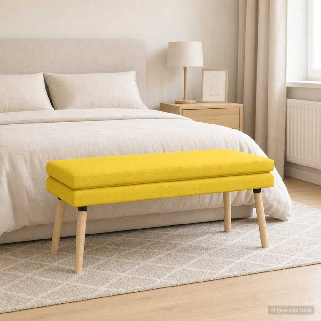 vidaXL Doppellagige Bank Helles Gelb 110 x 40 x 47 cm Stoff