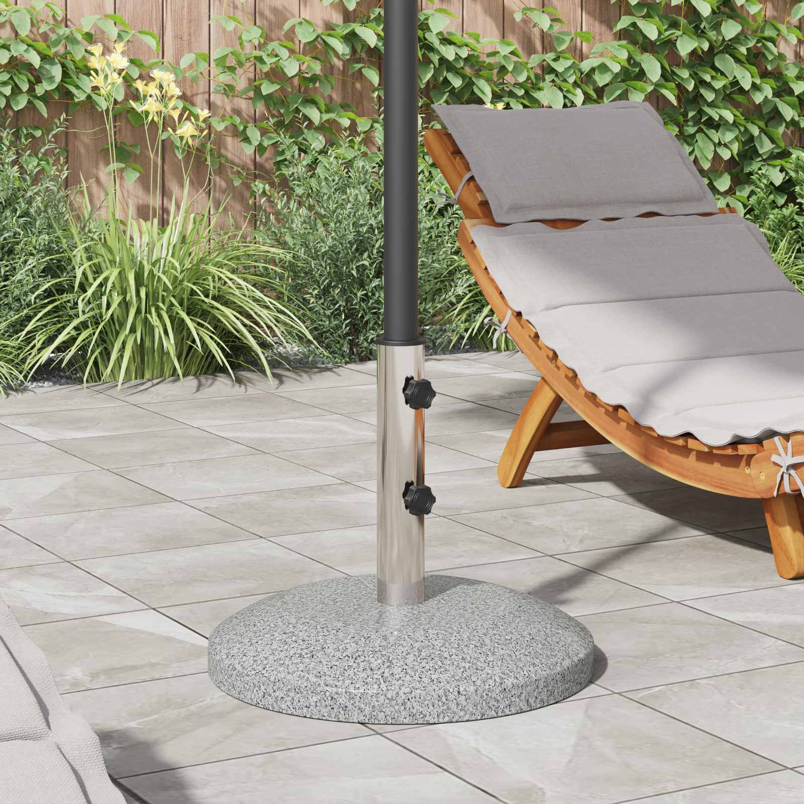 vidaXL Parasol Fußrohr 0.63 kg Natürlicher Edelstahl Edelstahl