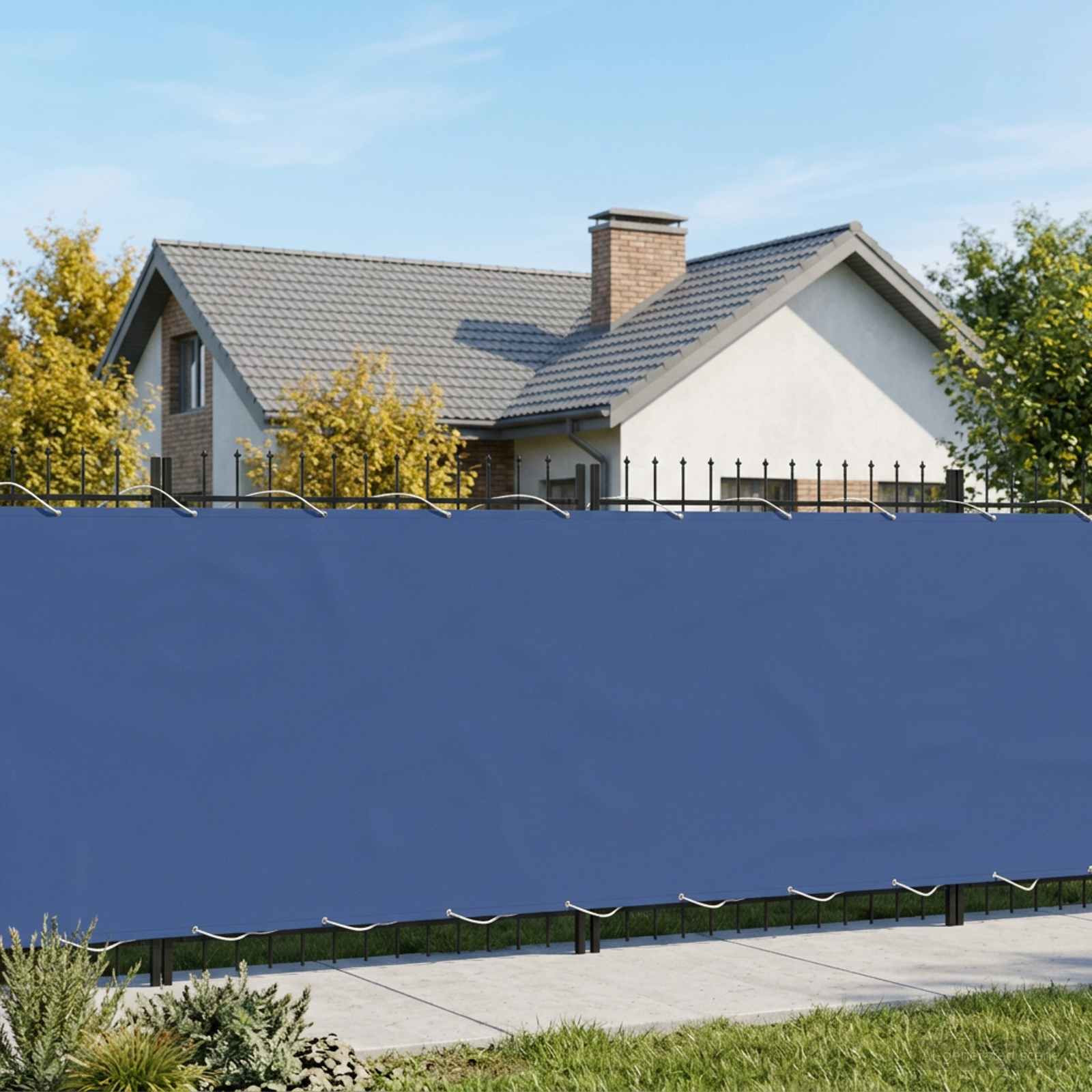 vidaXL Balkon Sichtschutz 200 x 1000 cm Stoff mit PU-Beschichtung Blau